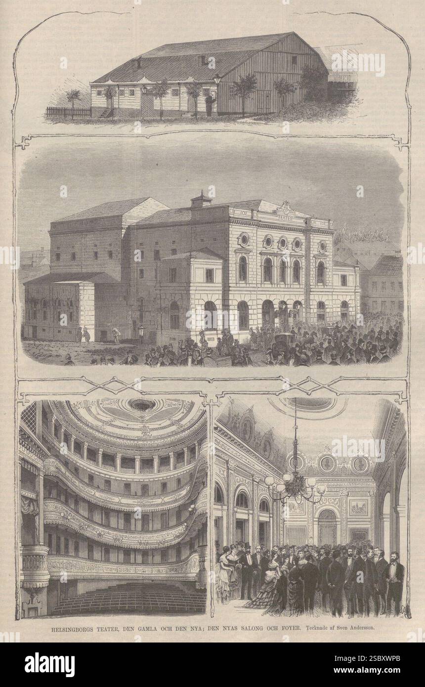 Helsingborgs Teater, NY Illustrerad Tidning No. 49, 8. dezember 1877 01. Stockfoto