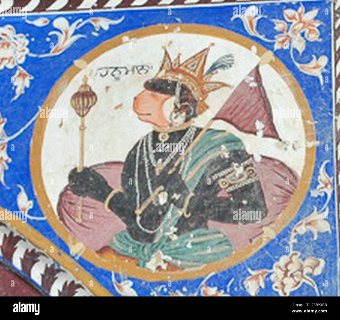 Hindugottes Fresko aus einem Punjabi Haveli 4. Stockfoto Hindugottes Fresko aus einem Punjabi Haveli 4. Stockfoto