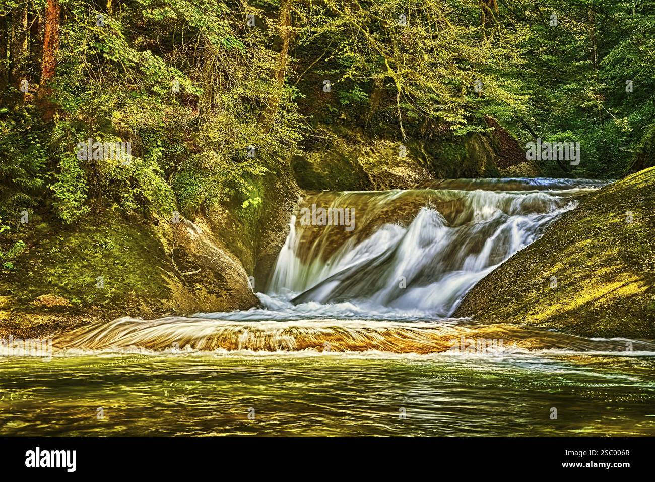 Wasserfall von Eistobel, Isny im Allgau, Bayern, Deutschland Isny im Allgau, Deutschland, Europa Stockfoto