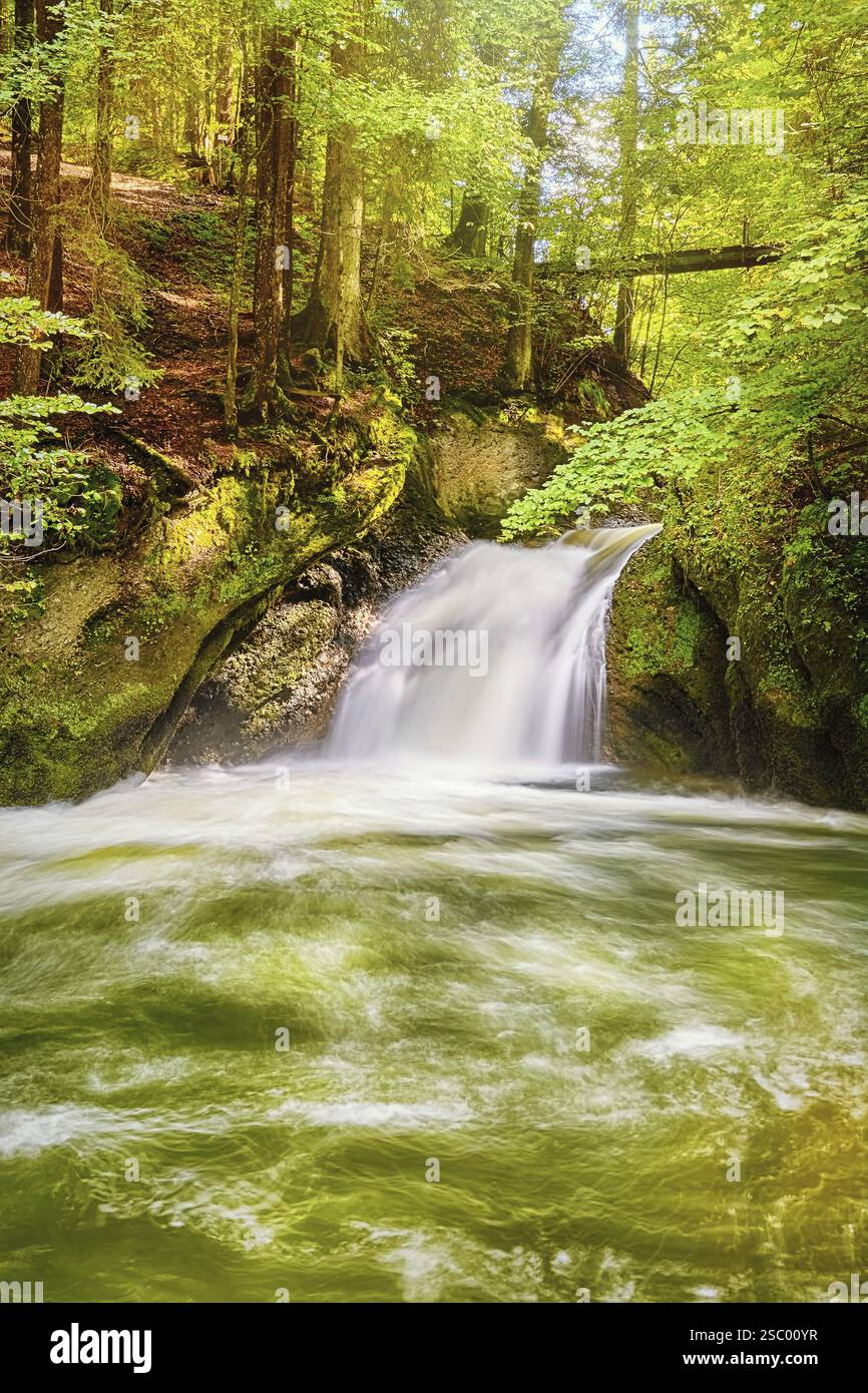 Wasserfall von Eistobel, Isny im Allgau, Bayern, Deutschland Isny im Allgau, Deutschland, Europa Stockfoto
