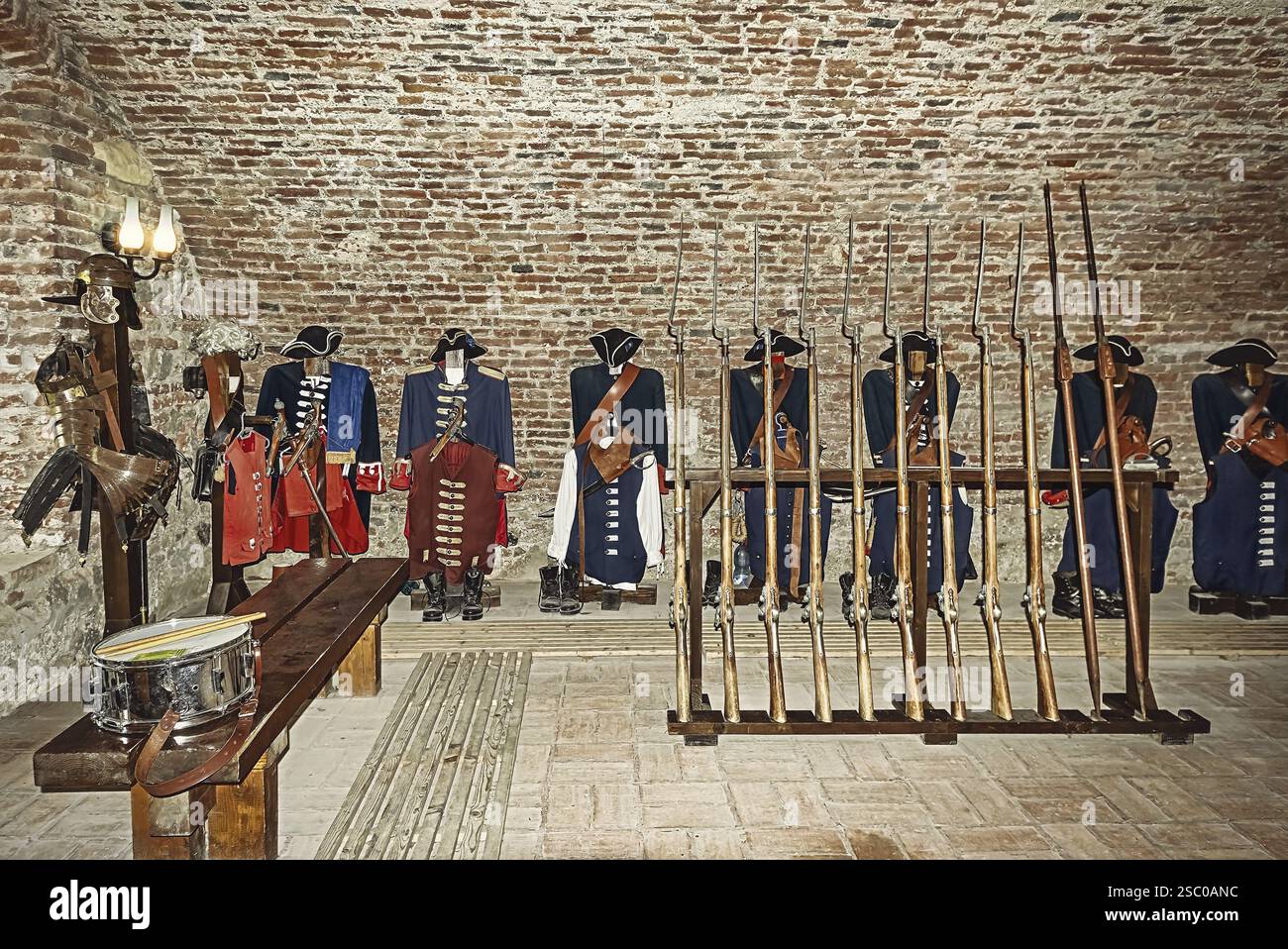 Gunroom im alten mittelalterlichen Fort Alba Iulia, Rumänien, Europa Stockfoto