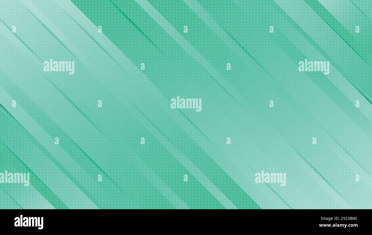 Ein leuchtend grüner Hintergrund mit diagonalen Streifen und einem gepunkteten Überzug. Perfekt für moderne Designs, Web-Header und Präsentationen. Stock Vektor