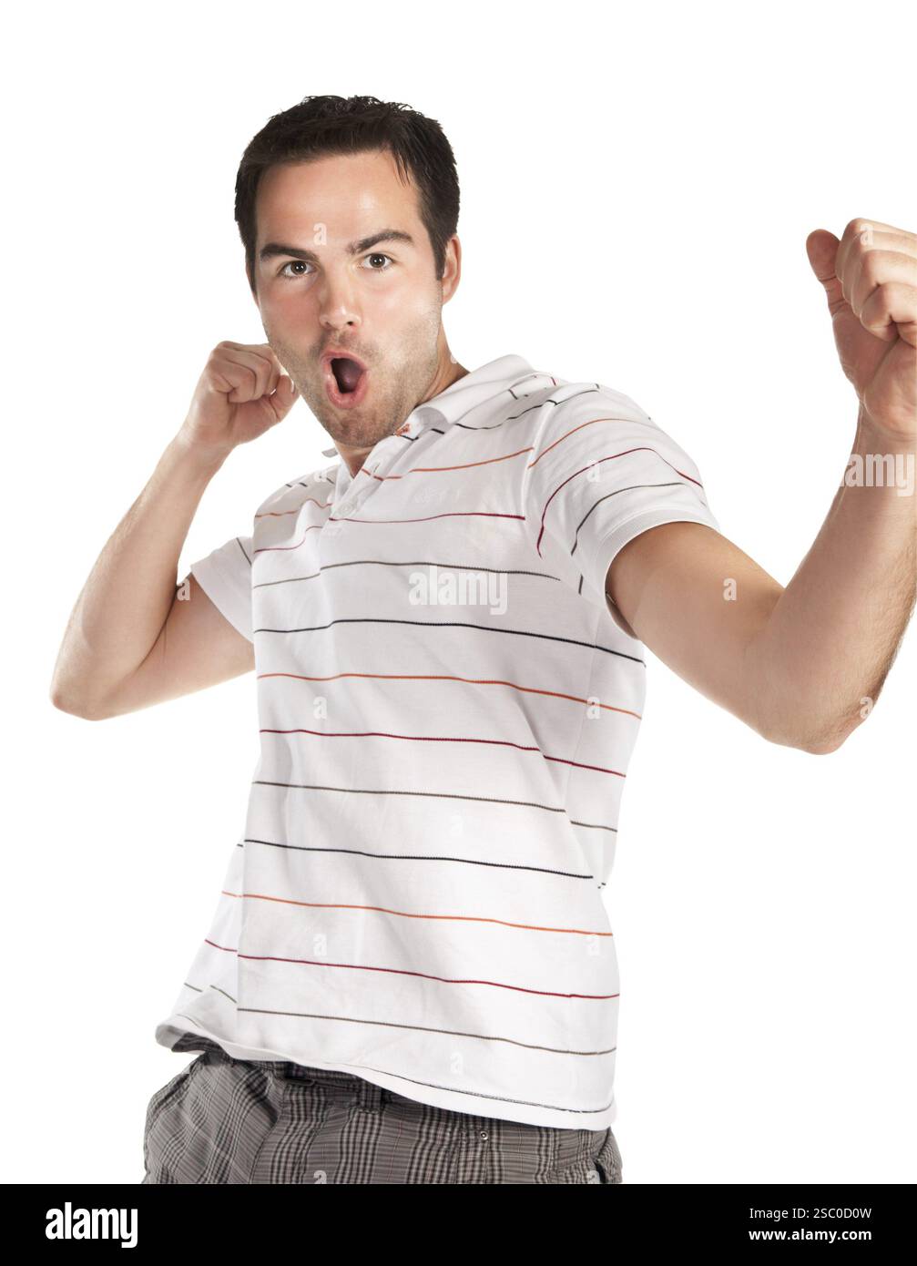 Porträt des jungen Mannes. Isoliert auf weiß Stockfoto