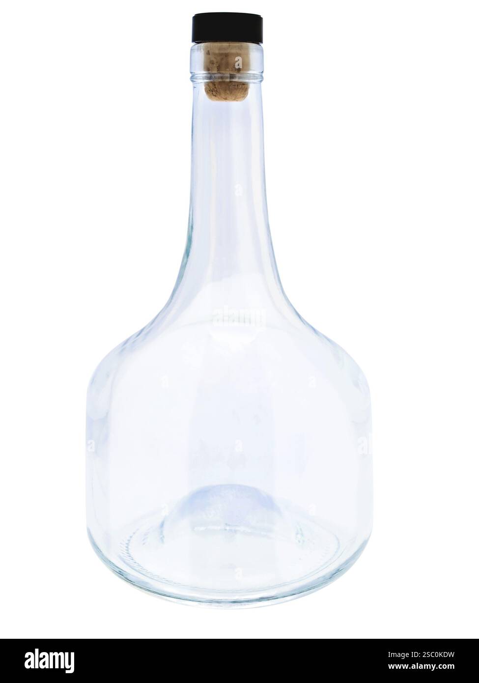 Geschlossene Leere Flasche Über Dem Weißen Hintergrund Stockfoto