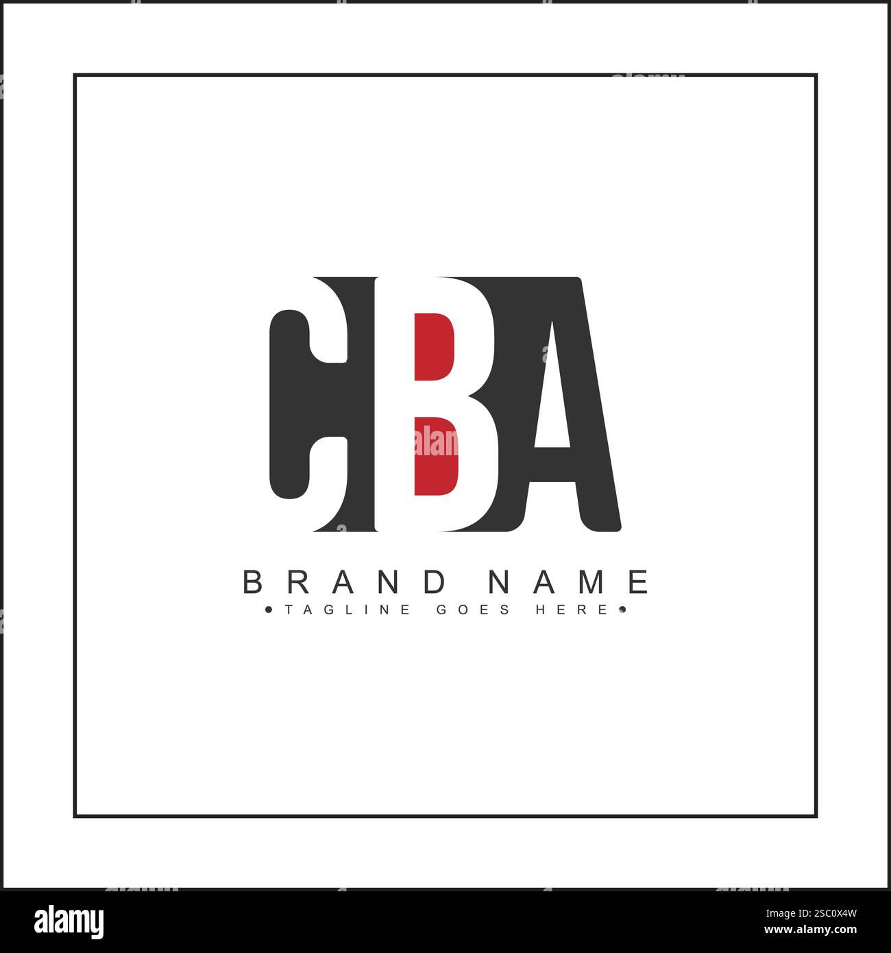 CBA-Vektor-Logo-Vorlage – Kreatives Symbol für die Anfangsbuchstaben C, B und A Stock Vektor