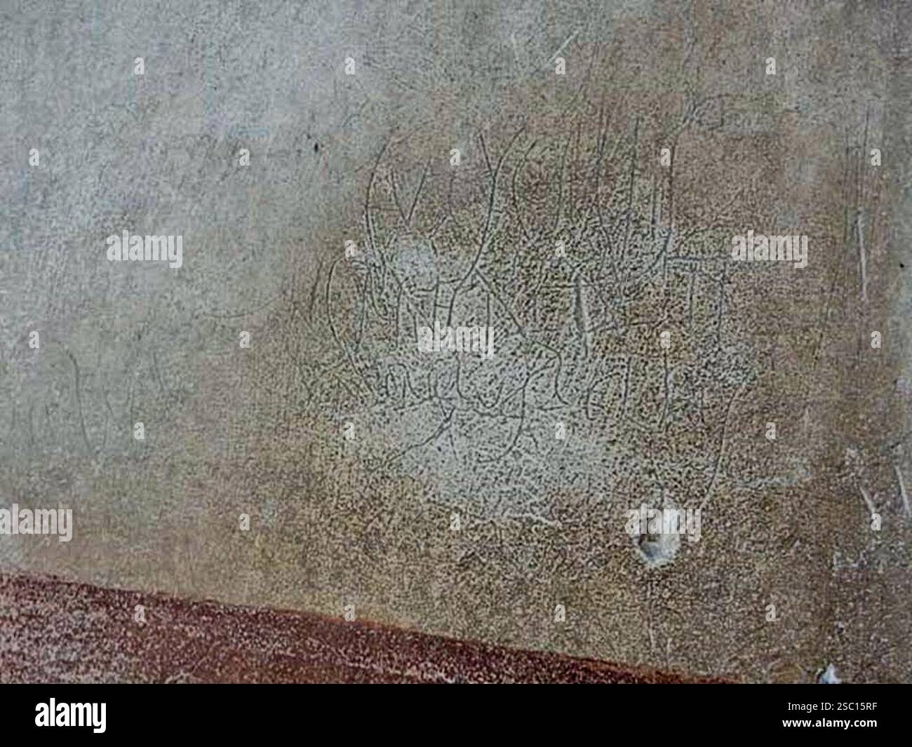 Haus der Vettii VI 15,1 Pompeji 2017 Graffiti an der linken Wand des Vorhofs Stockfoto