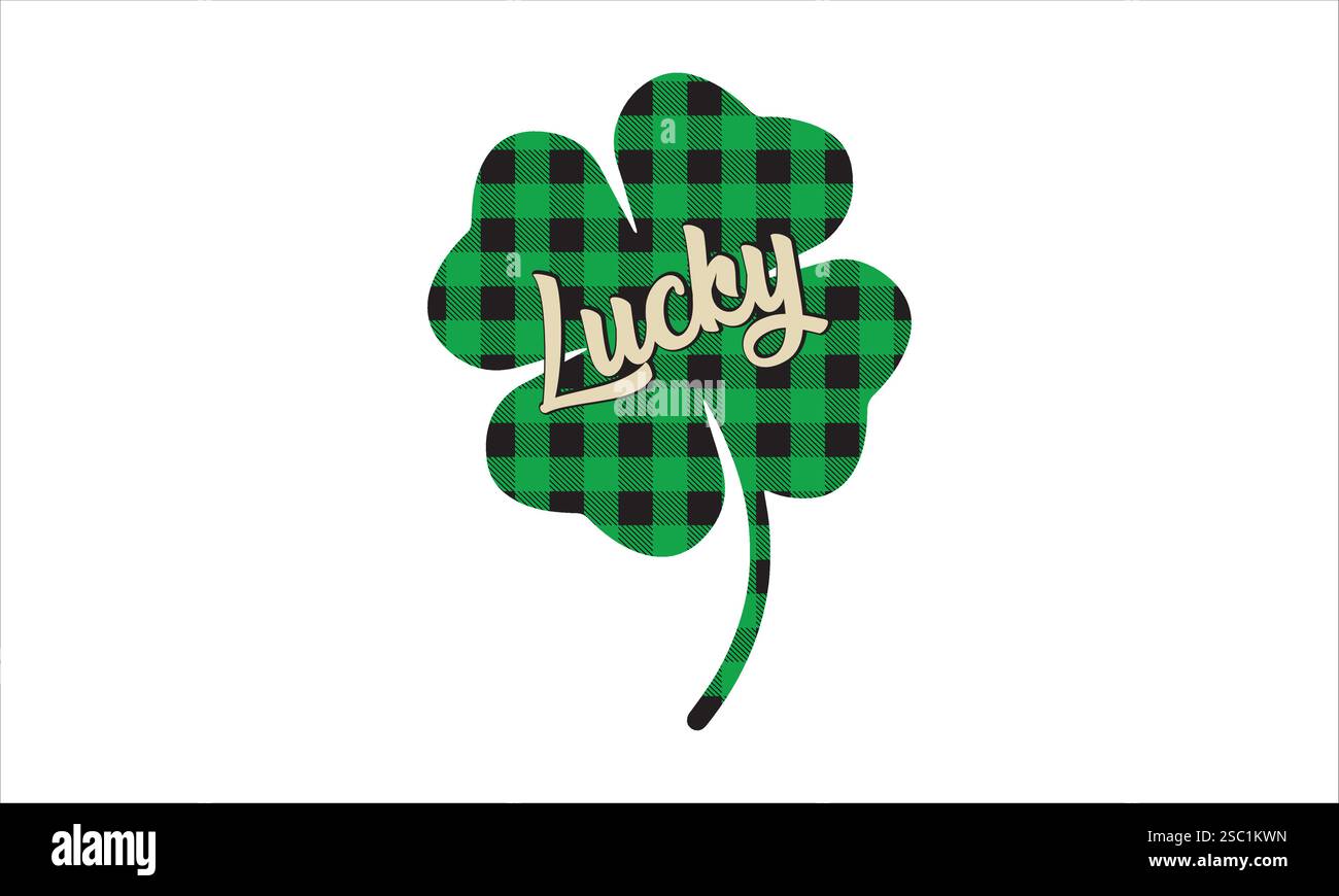 Süßer Lucky Clover, Süßer Lucky Clover Svg, St. Patricks Day Stock Vektor