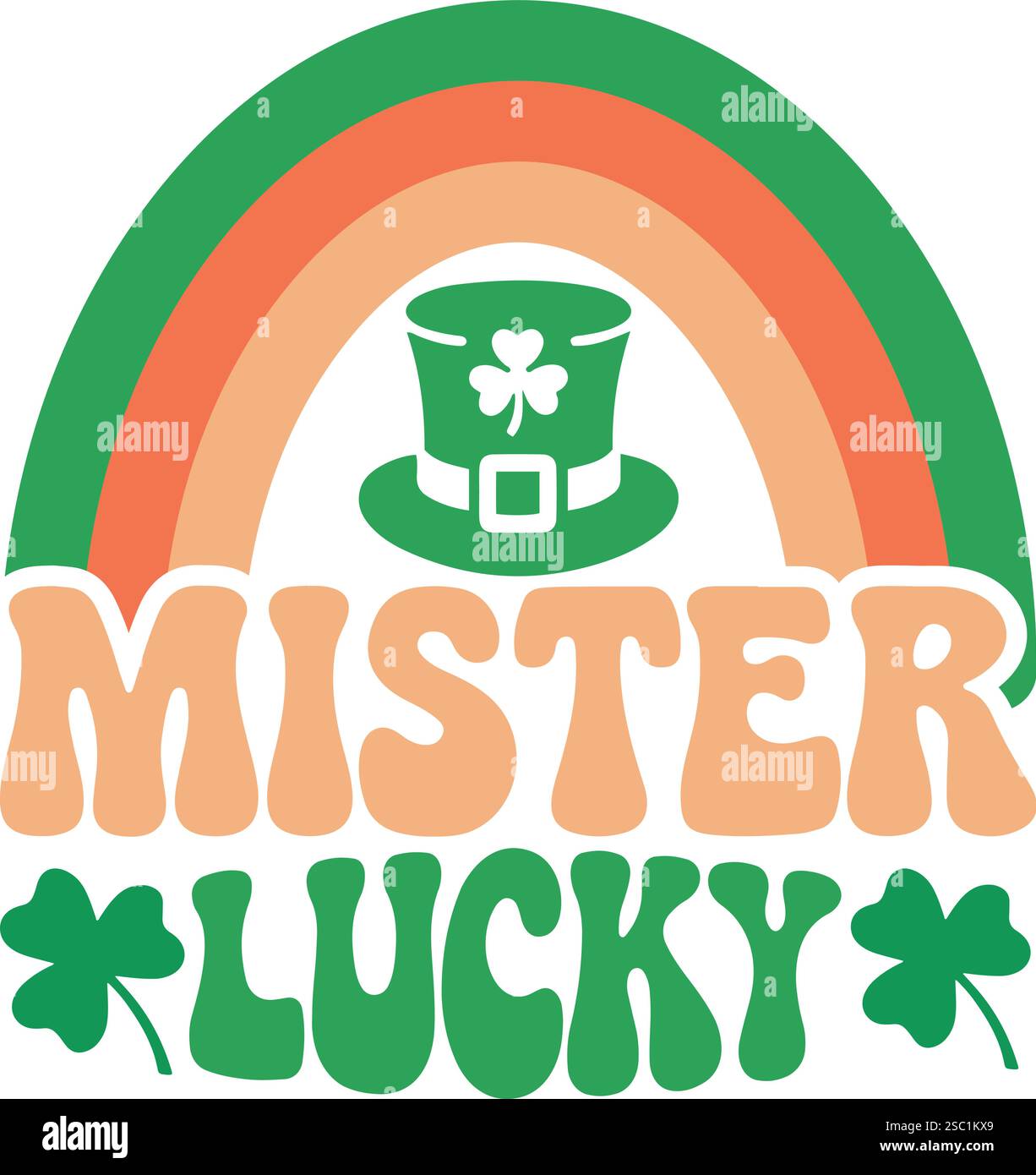 Mister Lucky svg, St. Patrick's Day SVG, irische SVG Stock Vektor