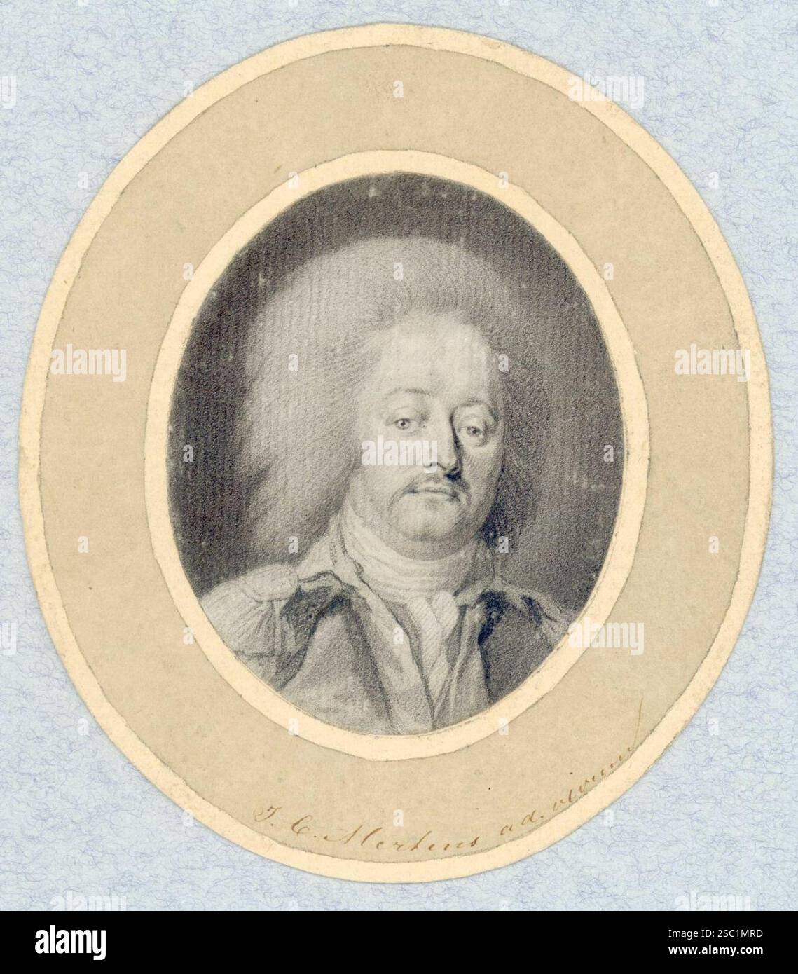 Portret van Rijngraaf Frederik III van Salm Salm Grumbach geboren 1745 bevelhebber van de patriottische vrijcorpsen te Utrecht overleden 1794 Borstbee. Stockfoto