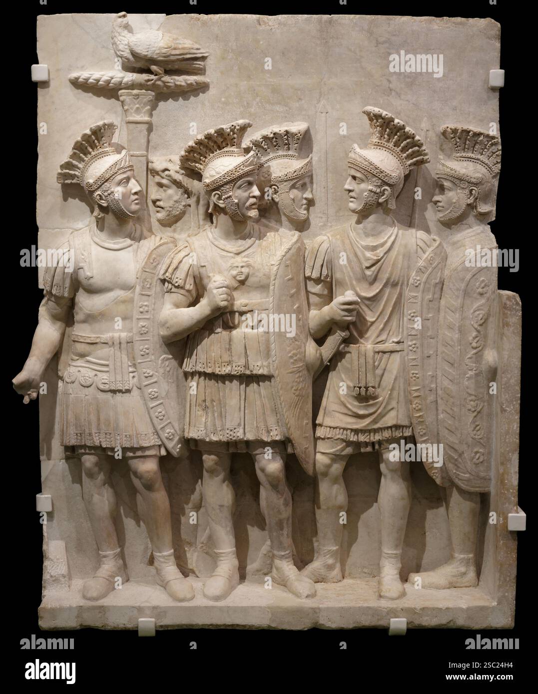 7612. Die Prätorianergarde, die kaiserliche Garde der kaiserlichen römischen Armee, die verschiedene Rollen für den römischen Kaiser diente, einschließlich als Leibwache. Stockfoto