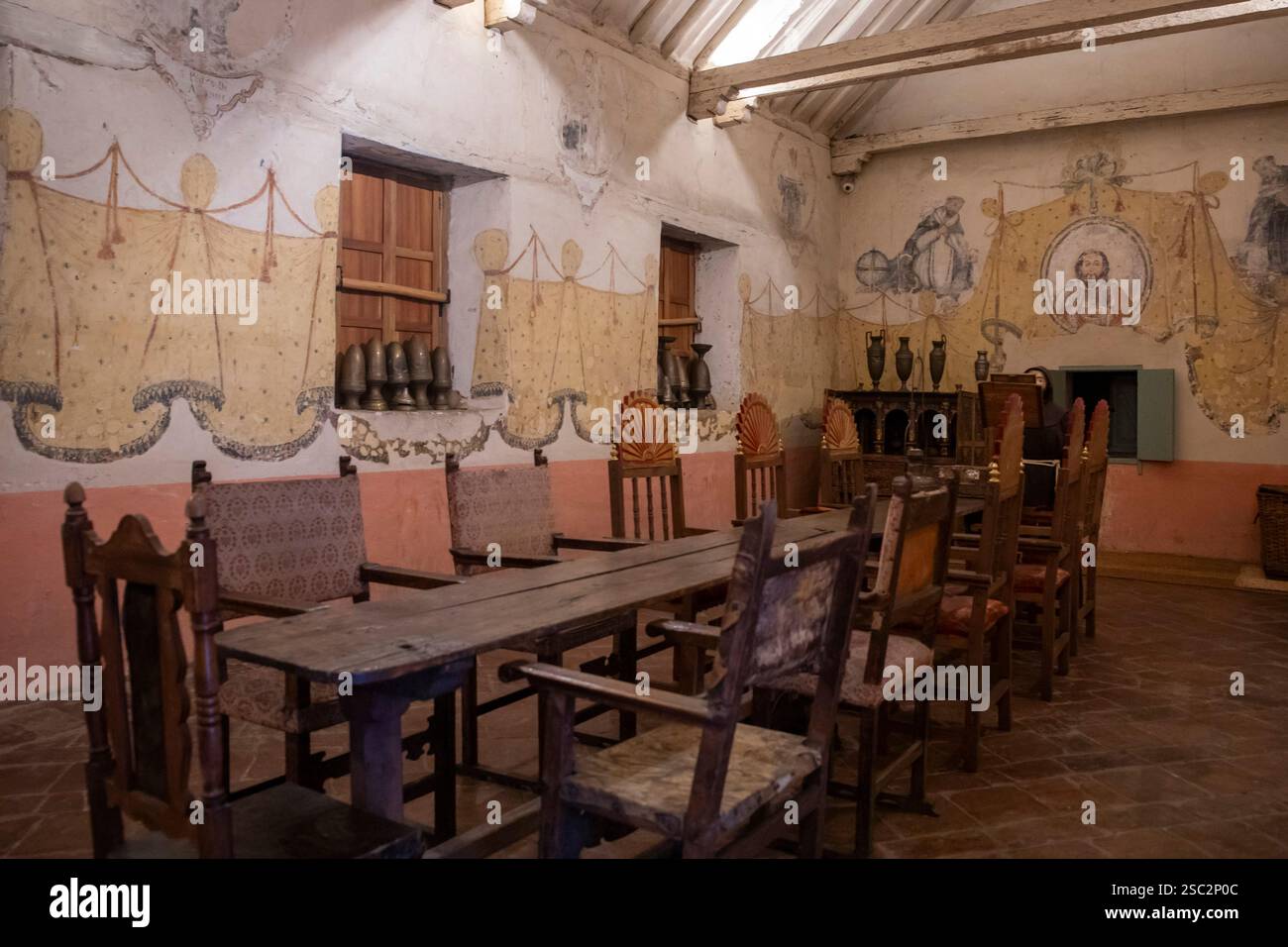 Klostermuseum unserer Lieben Frau von Monguí. Das Museum verfügt über 9 Räume, in denen Kunstwerke von Künstlern wie Gregorio Vásquez de Arce y Ceballos, Baltasa, ausgestellt sind Stockfoto