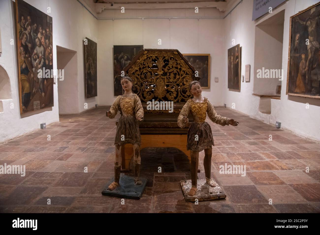 Klostermuseum unserer Lieben Frau von Monguí. Das Museum verfügt über 9 Räume, in denen Kunstwerke von Künstlern wie Gregorio Vásquez de Arce y Ceballos, Baltasa, ausgestellt sind Stockfoto