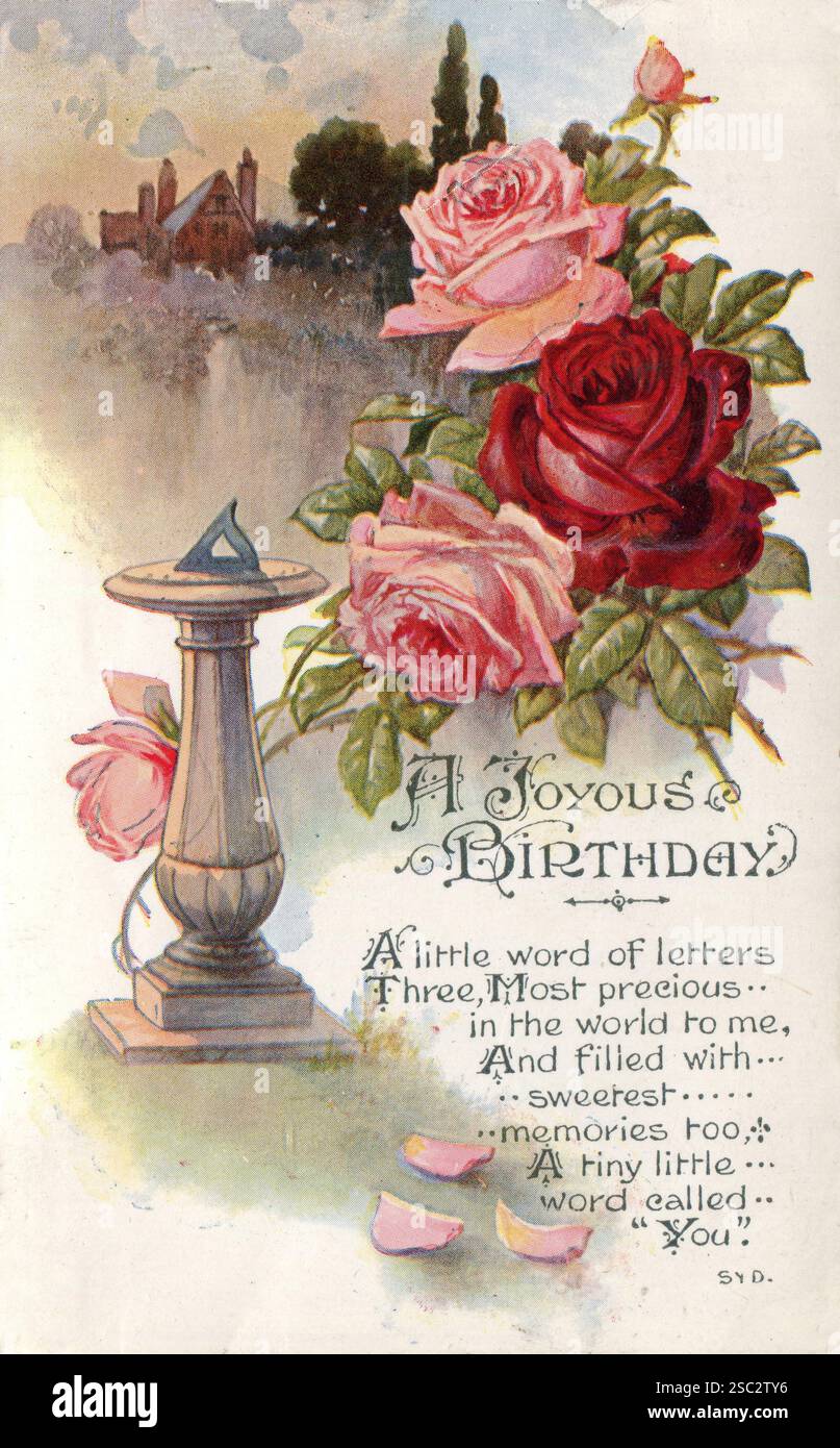 UK Greetings Geburtstagskarte „B Is For Birthday“ – Blumen-Design, 127 X 178 Mm, Mit Umschlag