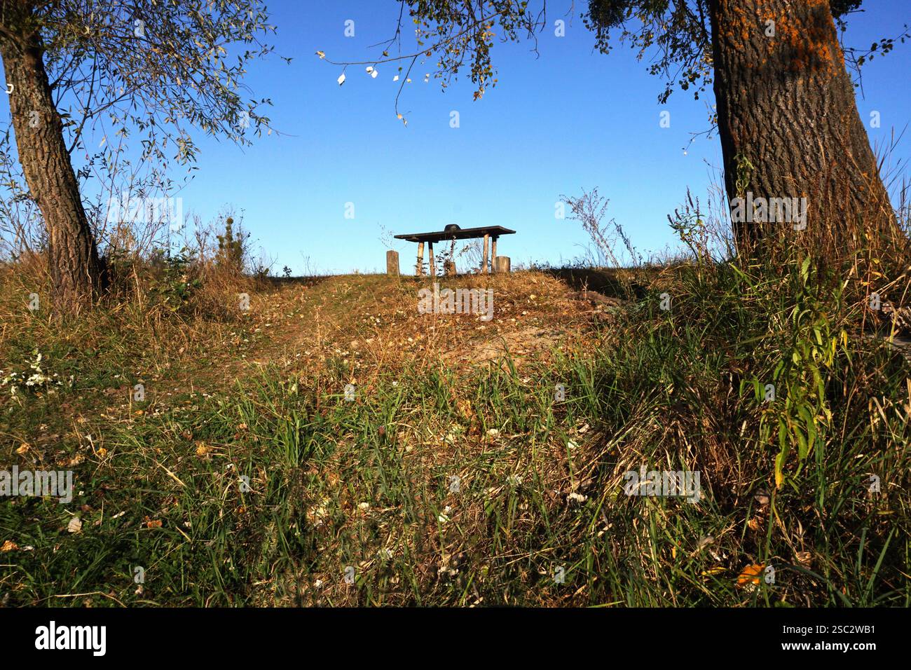 Ein ruhiger Ort für ein Picknick in Einsamkeit erwartet Besucher Stockfoto