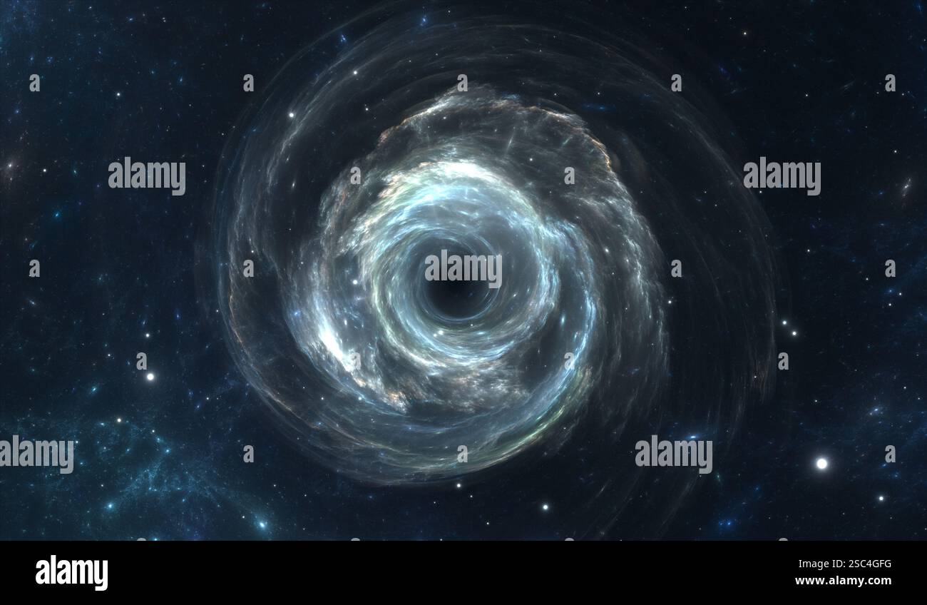 Schwarzes Loch im tiefen Raum Stockfoto