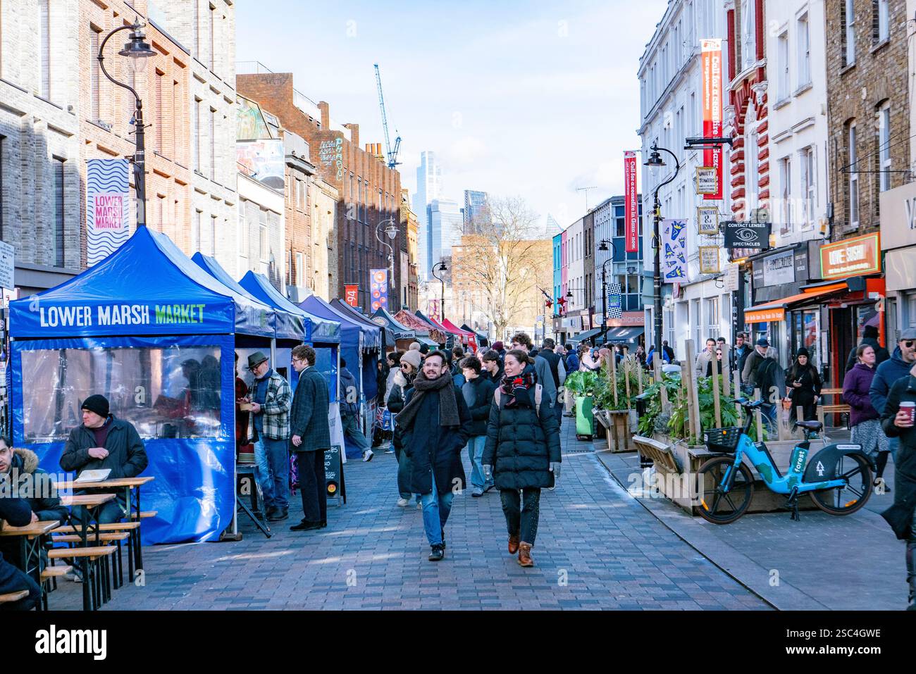 Lower Marsh Street Food Market in South London, England am 5. Februar 2025. Foto: SMP Stockfoto