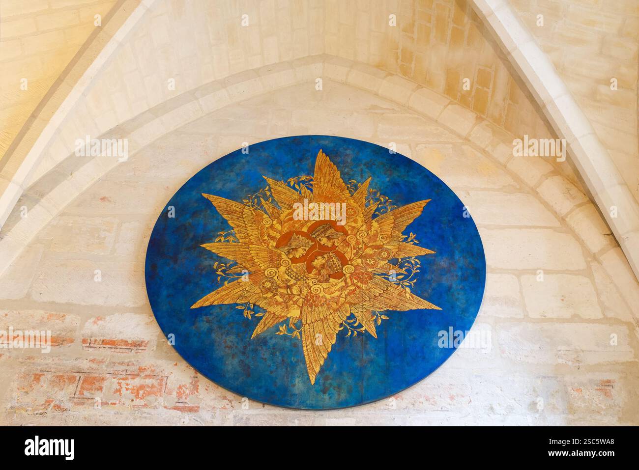 Paris, Frankreich, 02.03.2025. Wunderschönes Gemälde im Collège des Bernardins im 5. Arrondissement von Paris Stockfoto