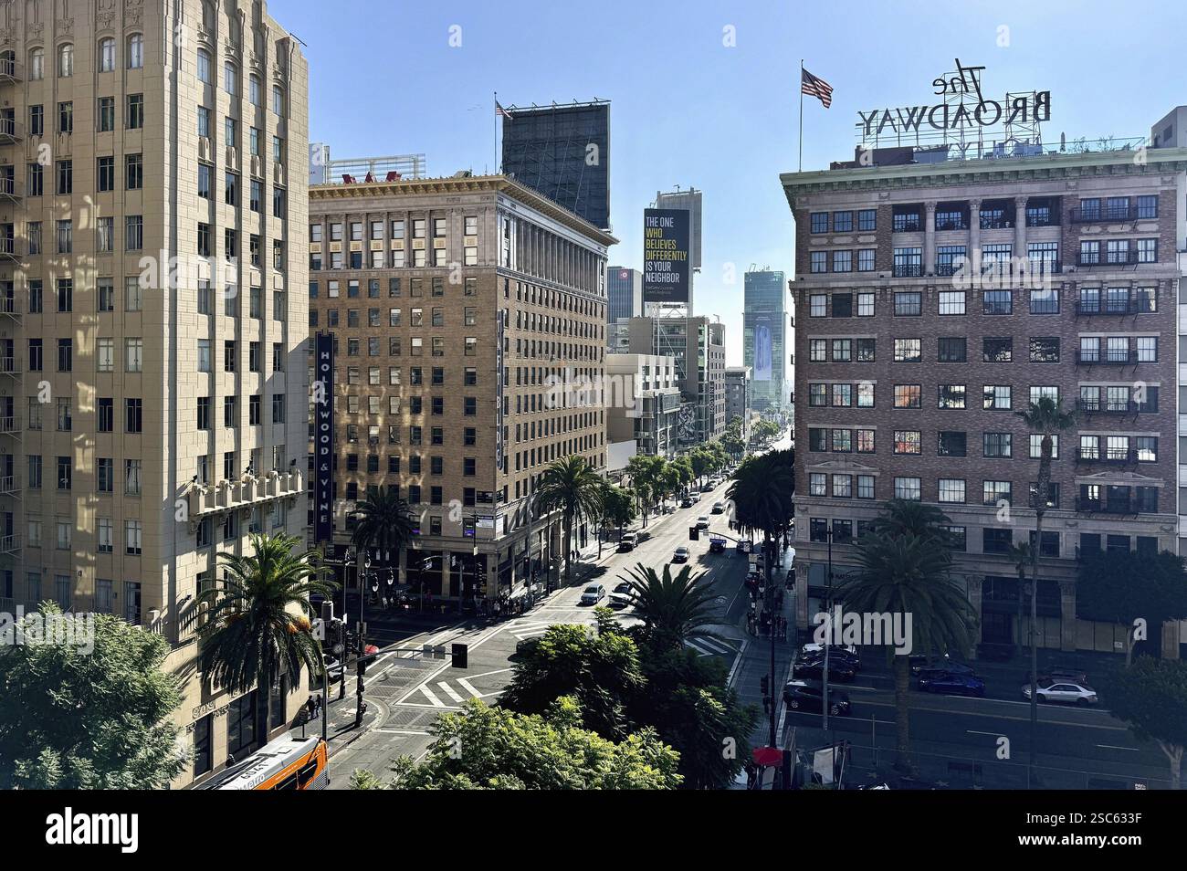 Kreuzung von Hollywood und Vine, Hollywood Boulevard und Vine Street, Hollywood, Los Angeles, Kalifornien, USA, Nordamerika Stockfoto