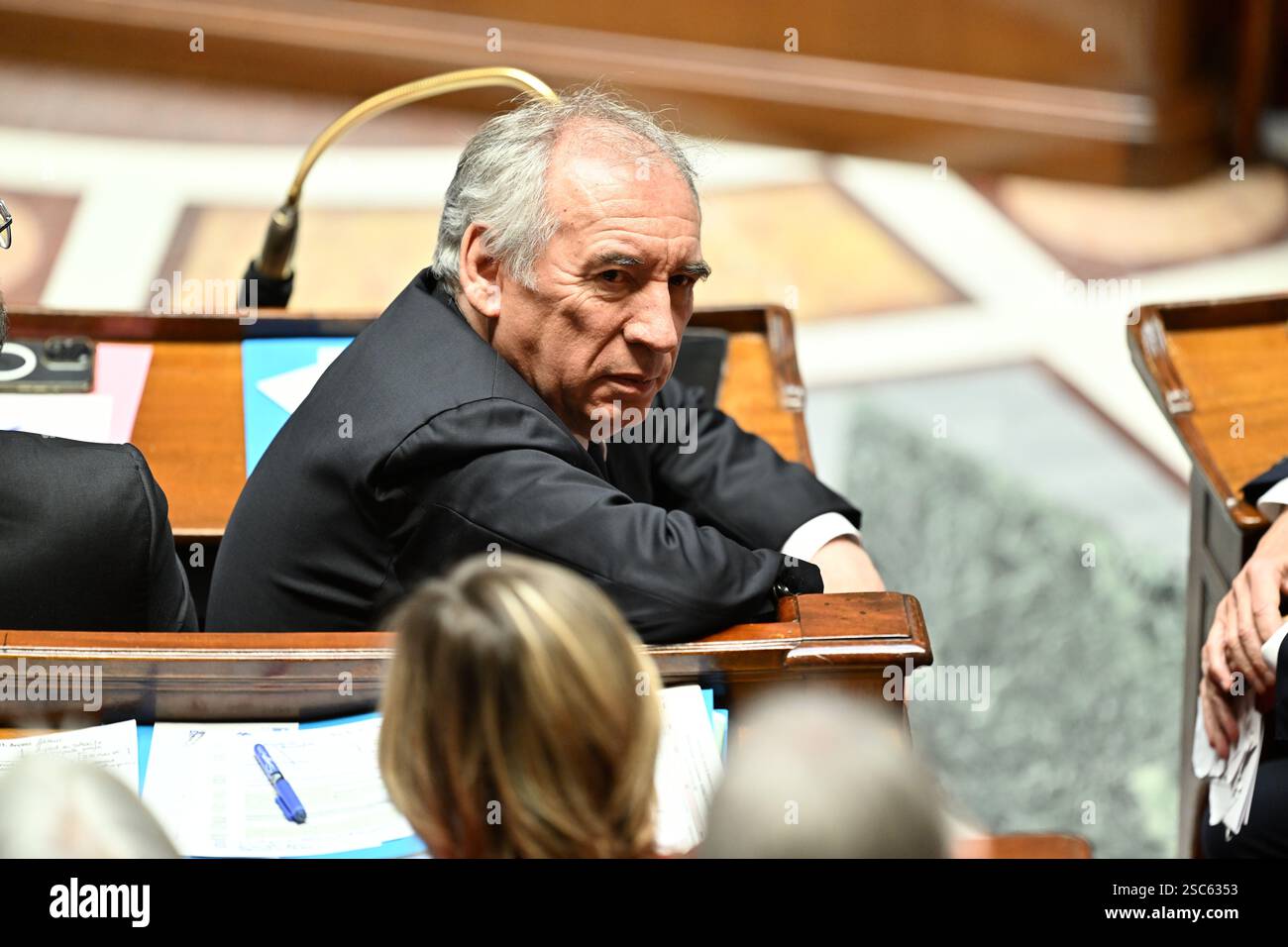 Paris, Frankreich. Februar 2025. Paris am 5. Februar 2025 befragt der französische Premierminister Francois Bayrou während einer Sitzung mit Fragen an die Regierung in der französischen Nationalversammlung Credit: HMB Media/Alamy Live News Stockfoto