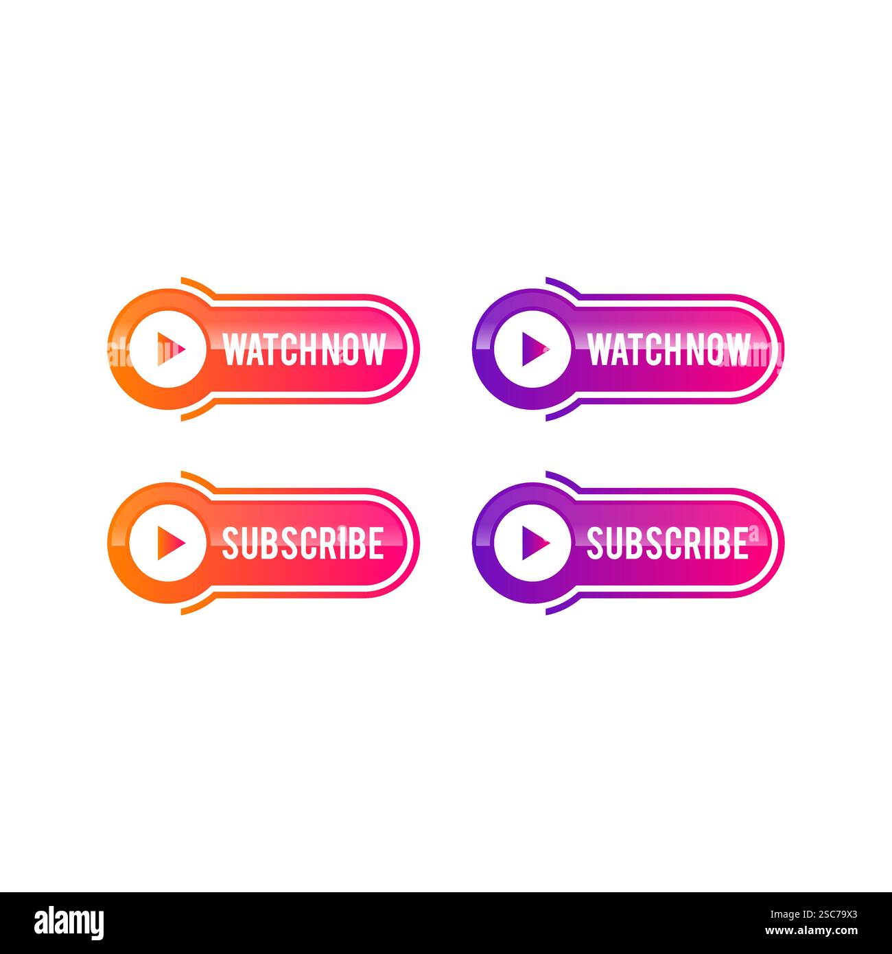 Vektor-Illustration des Symbols „gefällt mir“, „Kommentar“, „Teilen“ und „Abonnieren“. Gruppe der Schaltfläche "Abonnieren" Stock Vektor