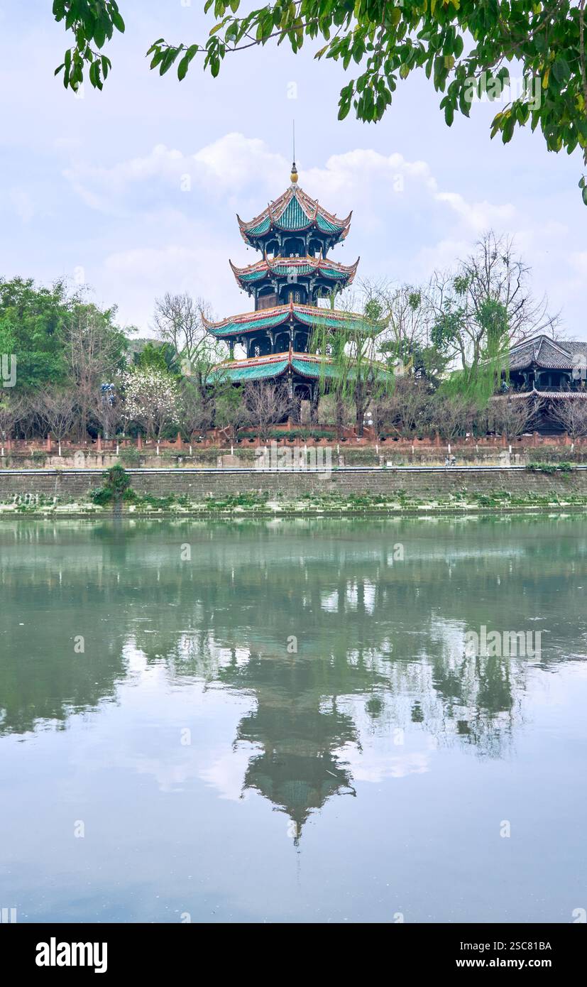 Chongli Pavillon, Wangjiang Tower Park, Chengdu, Sichuan, China Stockfoto
