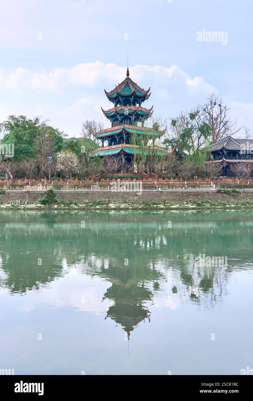 Chongli Pavillon, Wangjiang Tower Park, Chengdu, Sichuan, China Stockfoto