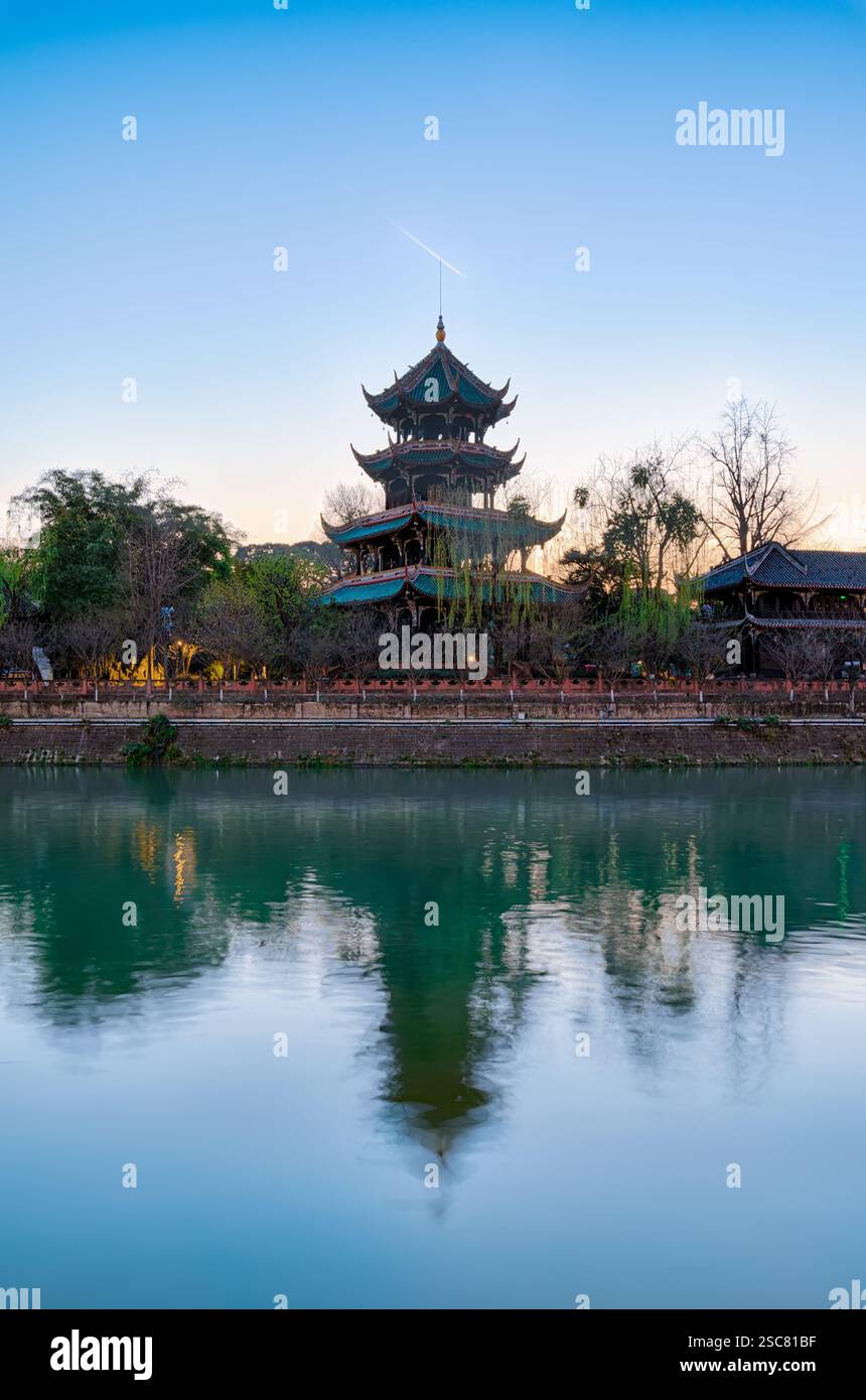 Chongli Pavillon, Wangjiang Tower Park, Chengdu, Sichuan, China Stockfoto