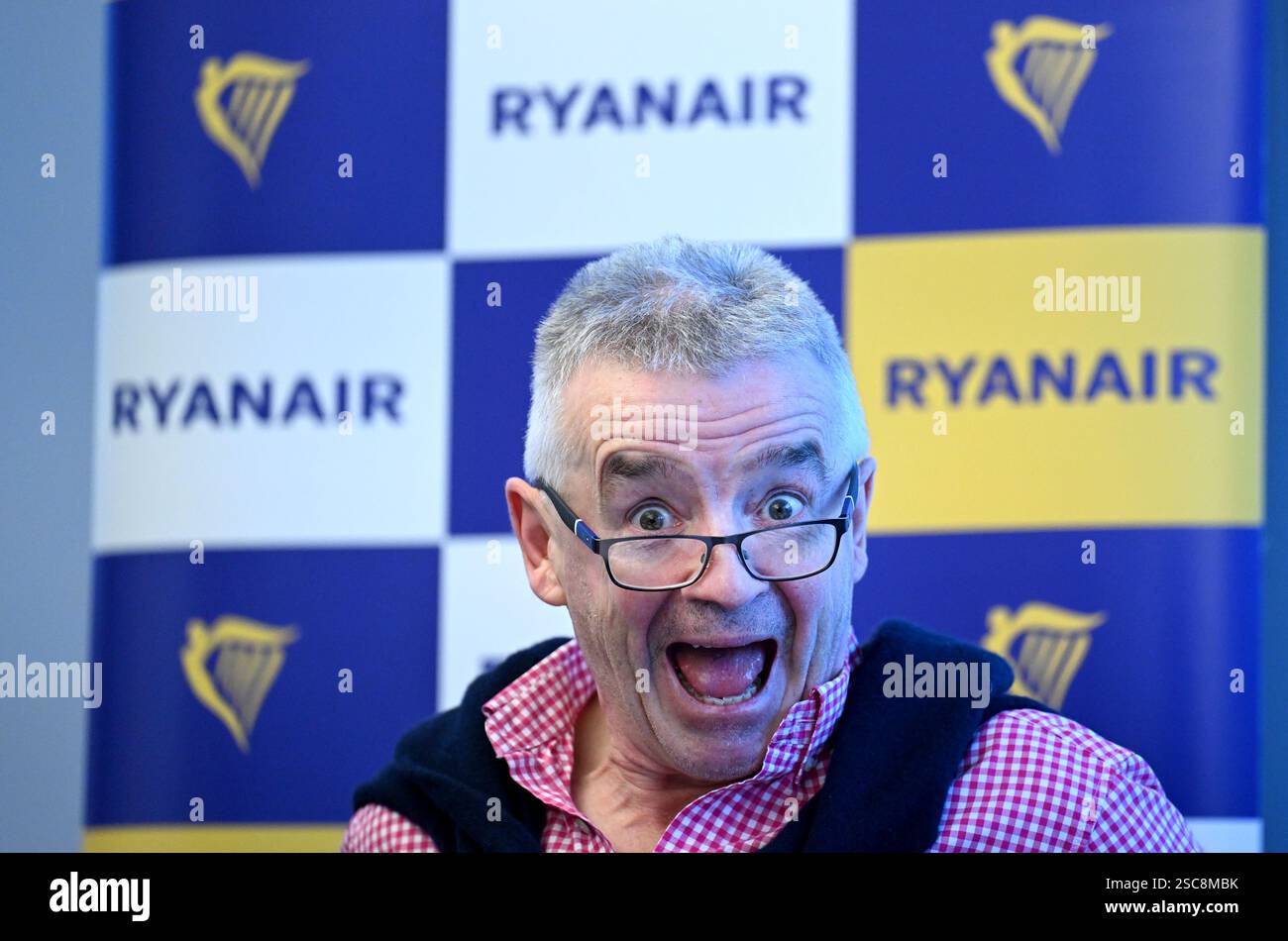 Michael O'Leary, CEO von Ryanair, auf einer Pressekonferenz zum Thema „aktuelle Entwicklungen – strategische Pläne für den Sommer“ am Mittwoch, 5. Februar 2025, in Wien. - 20250205 PD1368 Credit: APA-PictureDesk/Alamy Live News Stockfoto