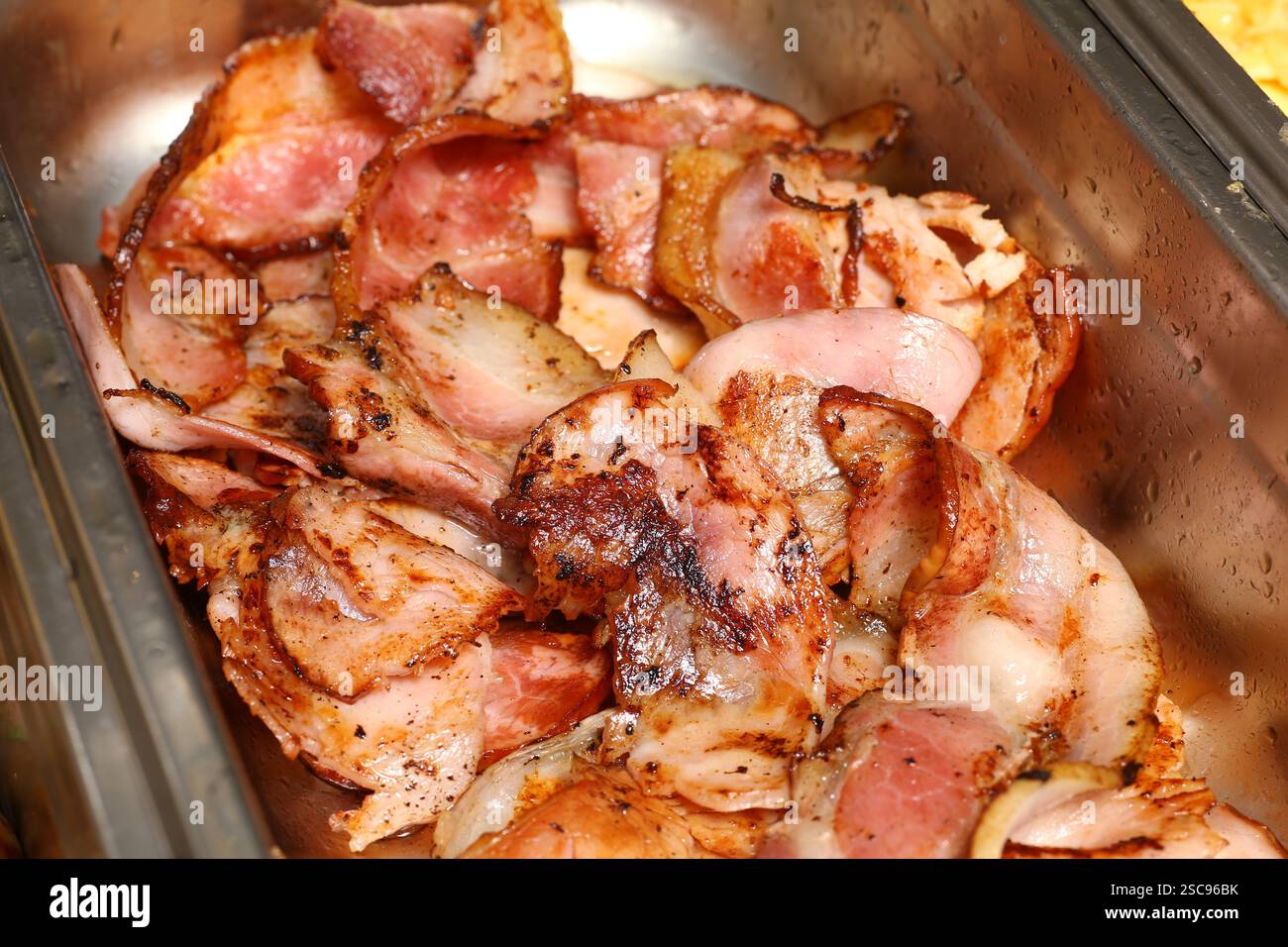 Gebratenes BaconSchweinefleisch Stockfoto