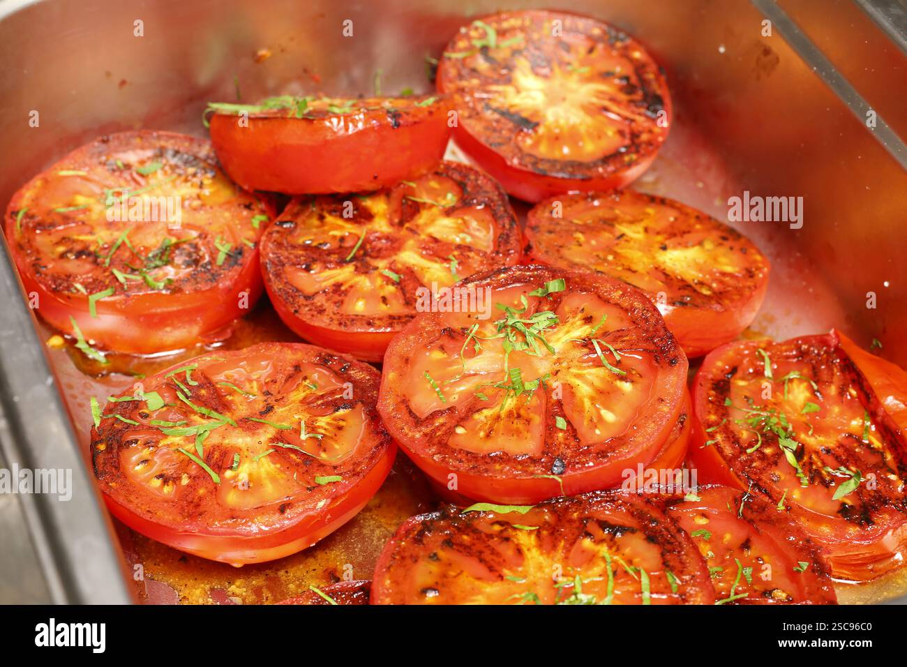 Im Ofen Gebratene Tomaten Stockfoto