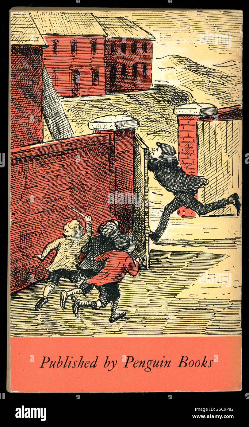 Der Rückumschlag des 1960er Jahre alten Taschenbuches „The Otterbury Incident“ von C. Day Lewis (Cecil Day Lewis), illustriert von Edward Ardizzone, veröffentlicht 1965. Stockfoto