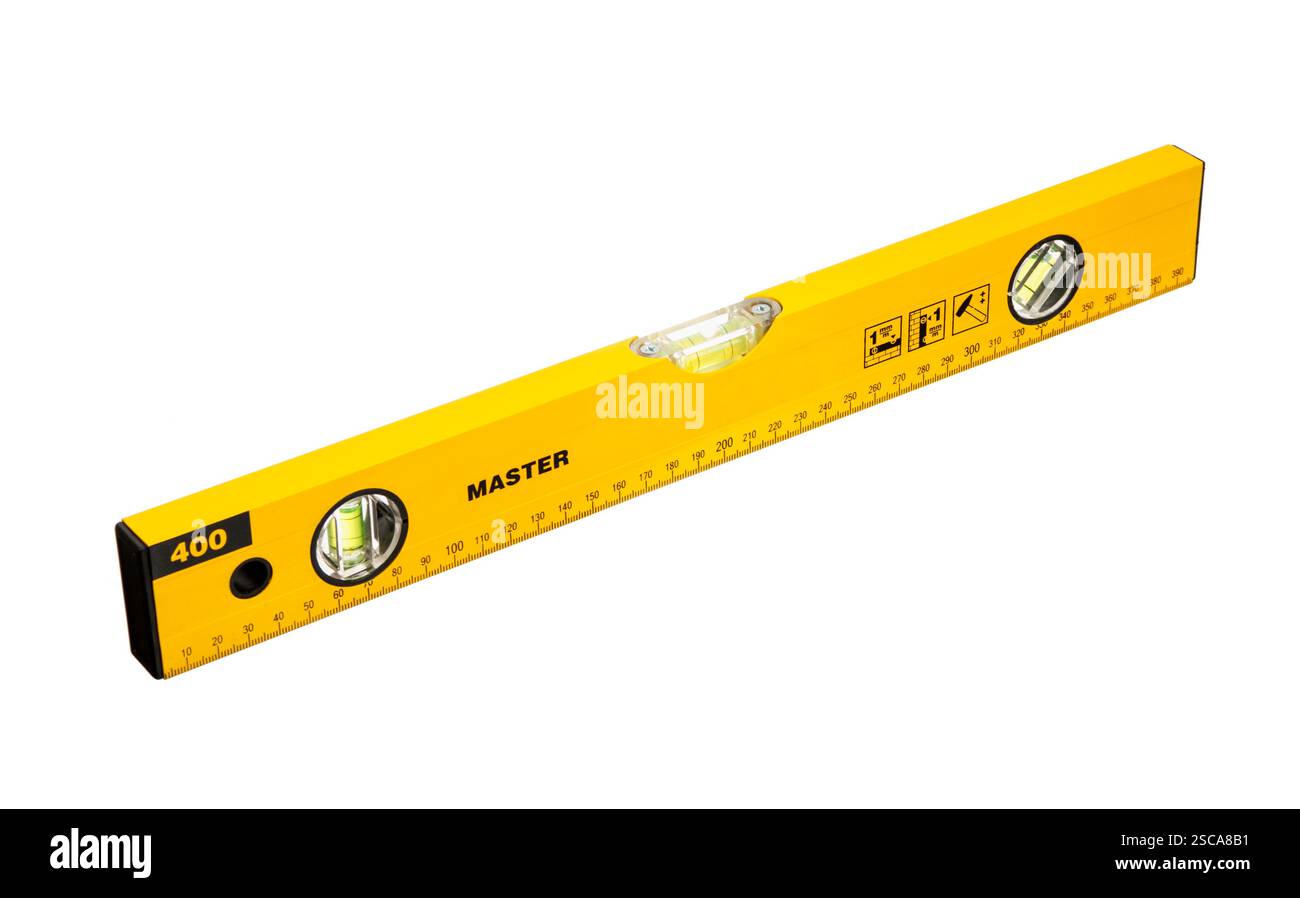 Der Bau auf weißem Hintergrund Stockfoto