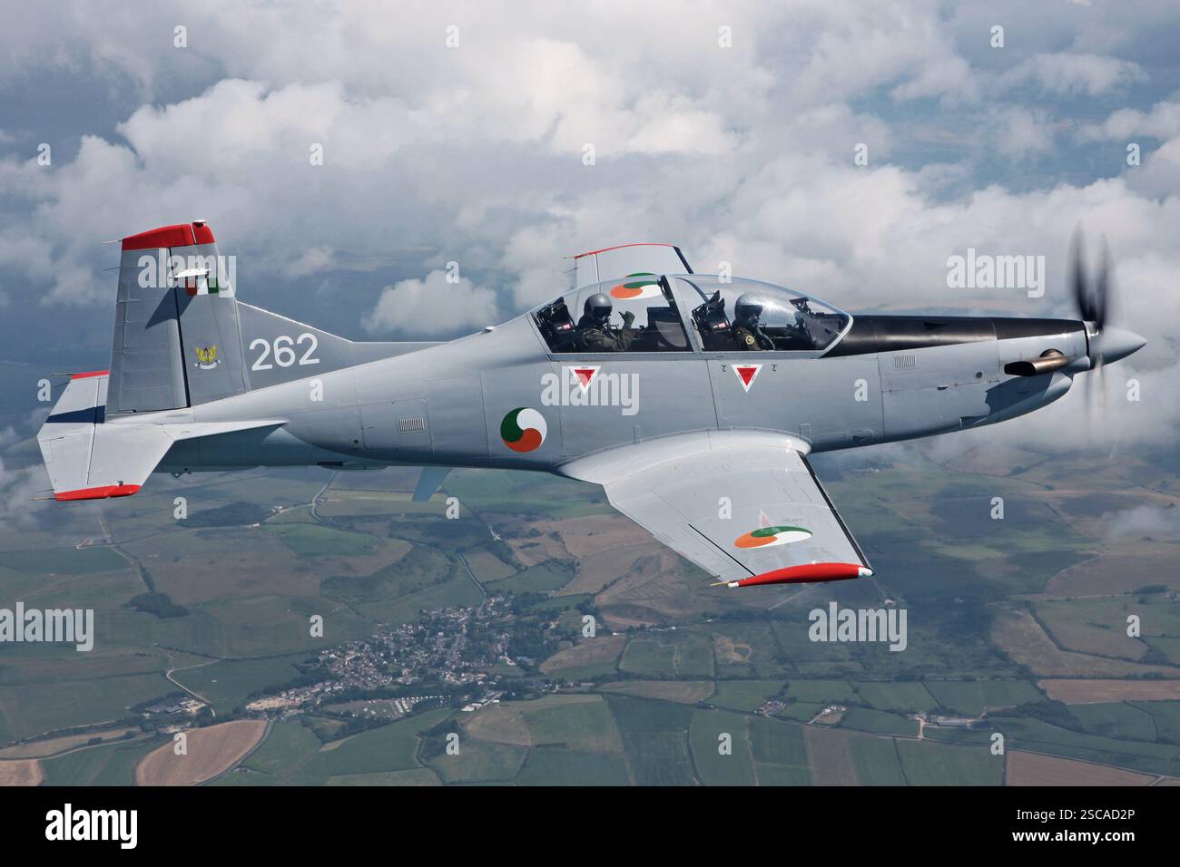 Irisches Luftkorps Pilatus PC-9 im Formationsflug Stockfoto