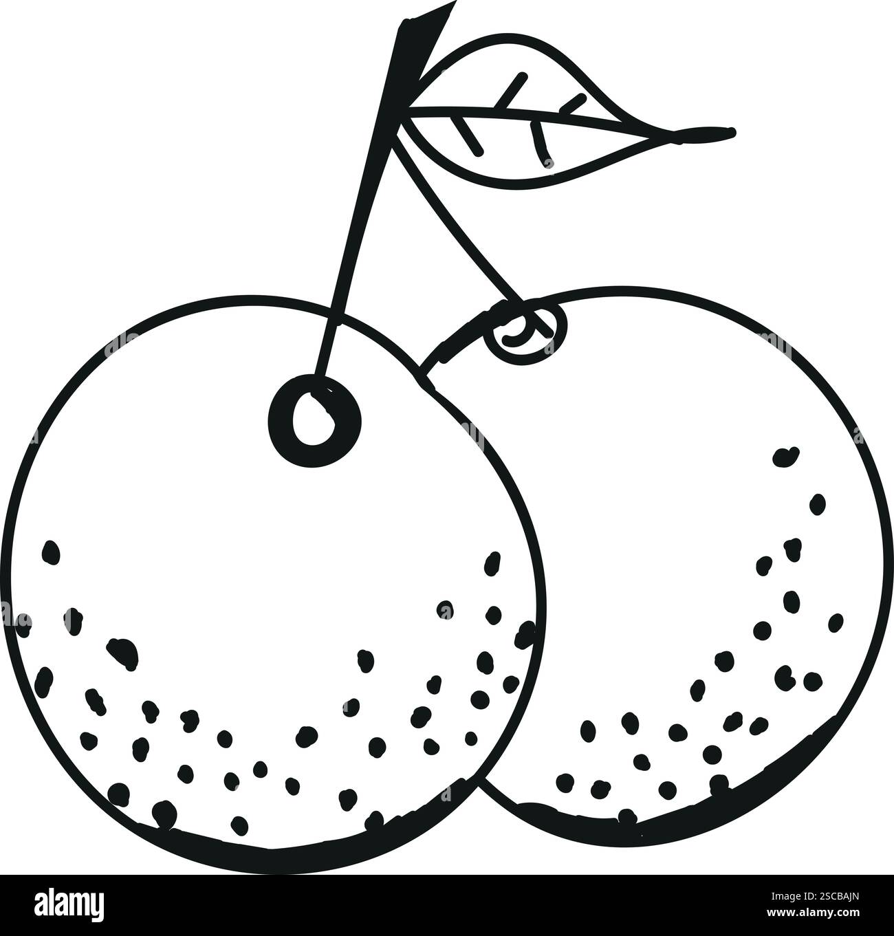 Orangefarbene Linie Symbol Vektor. Illustration der Früchte. Stock Vektor