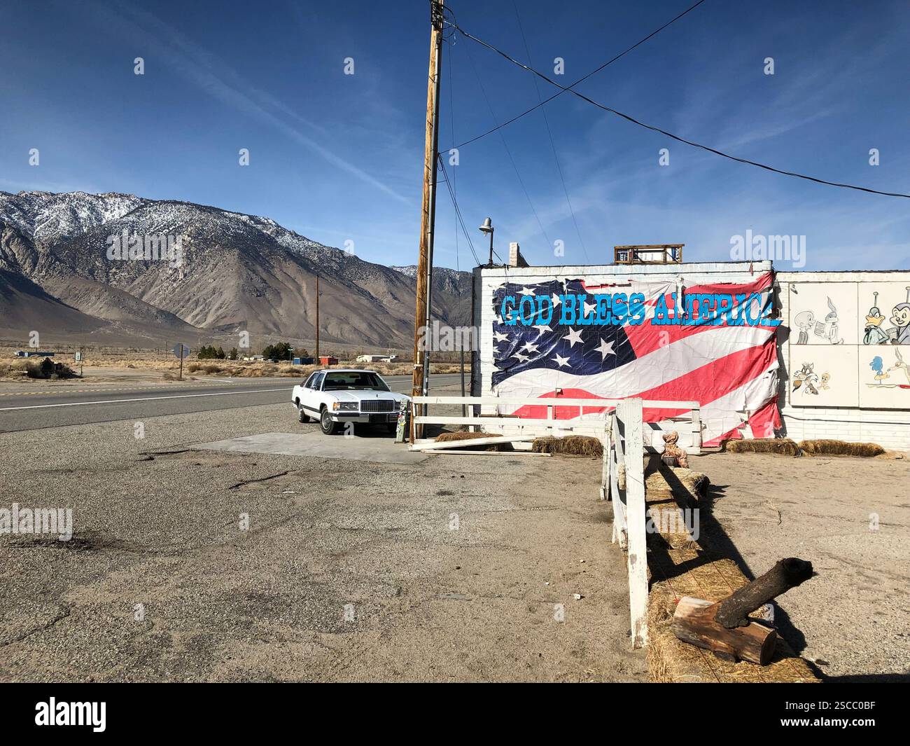 Roadside Café in Olancha, Kalifornien entlang des Highway 395 Stockfoto