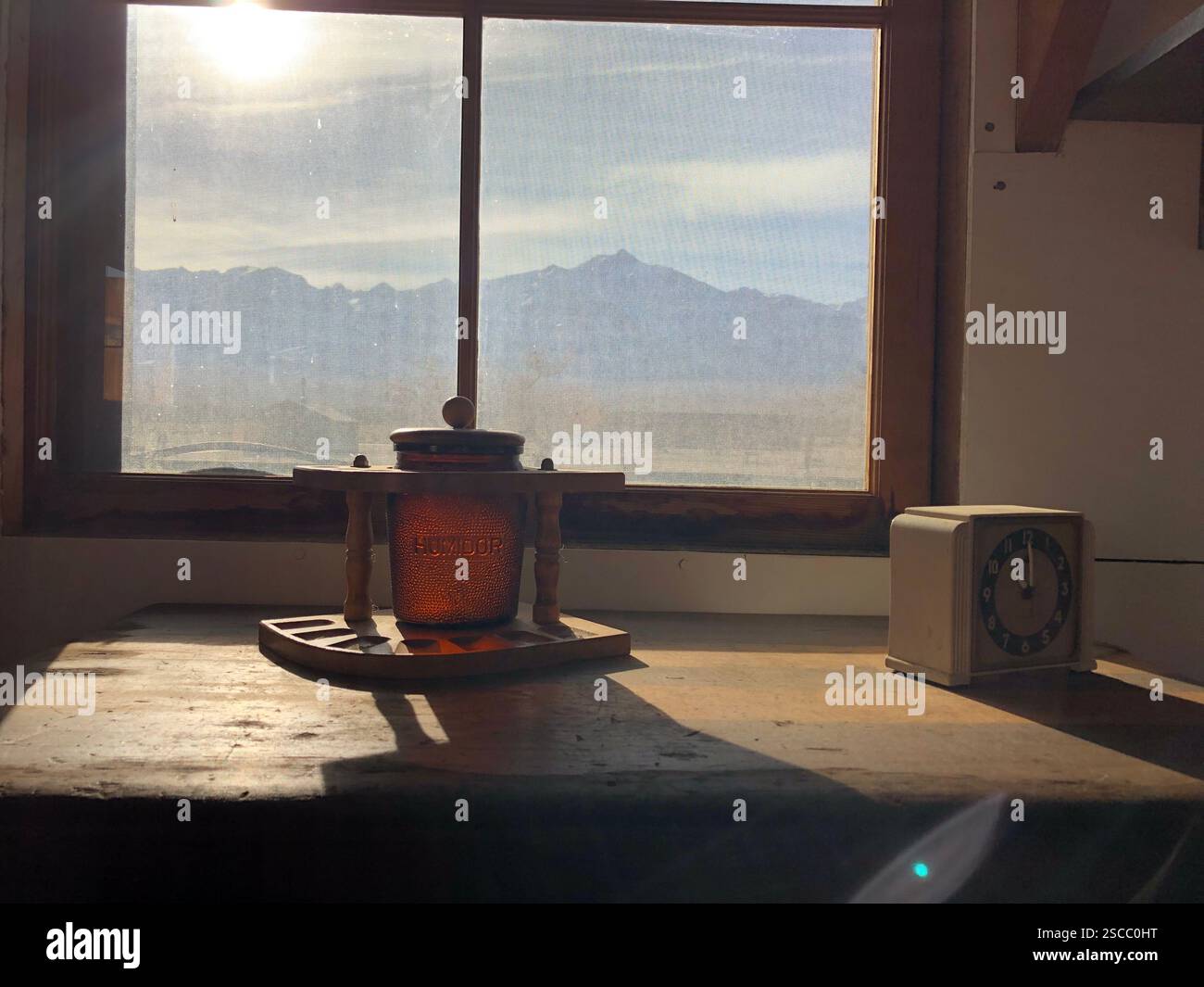 Die Manzanar National Historic Site im kalifornischen Owens Valley bewahrt die Geschichte eines von zehn japanischen Internierungslagern, die während des 2. Weltkriegs errichtet wurden Stockfoto