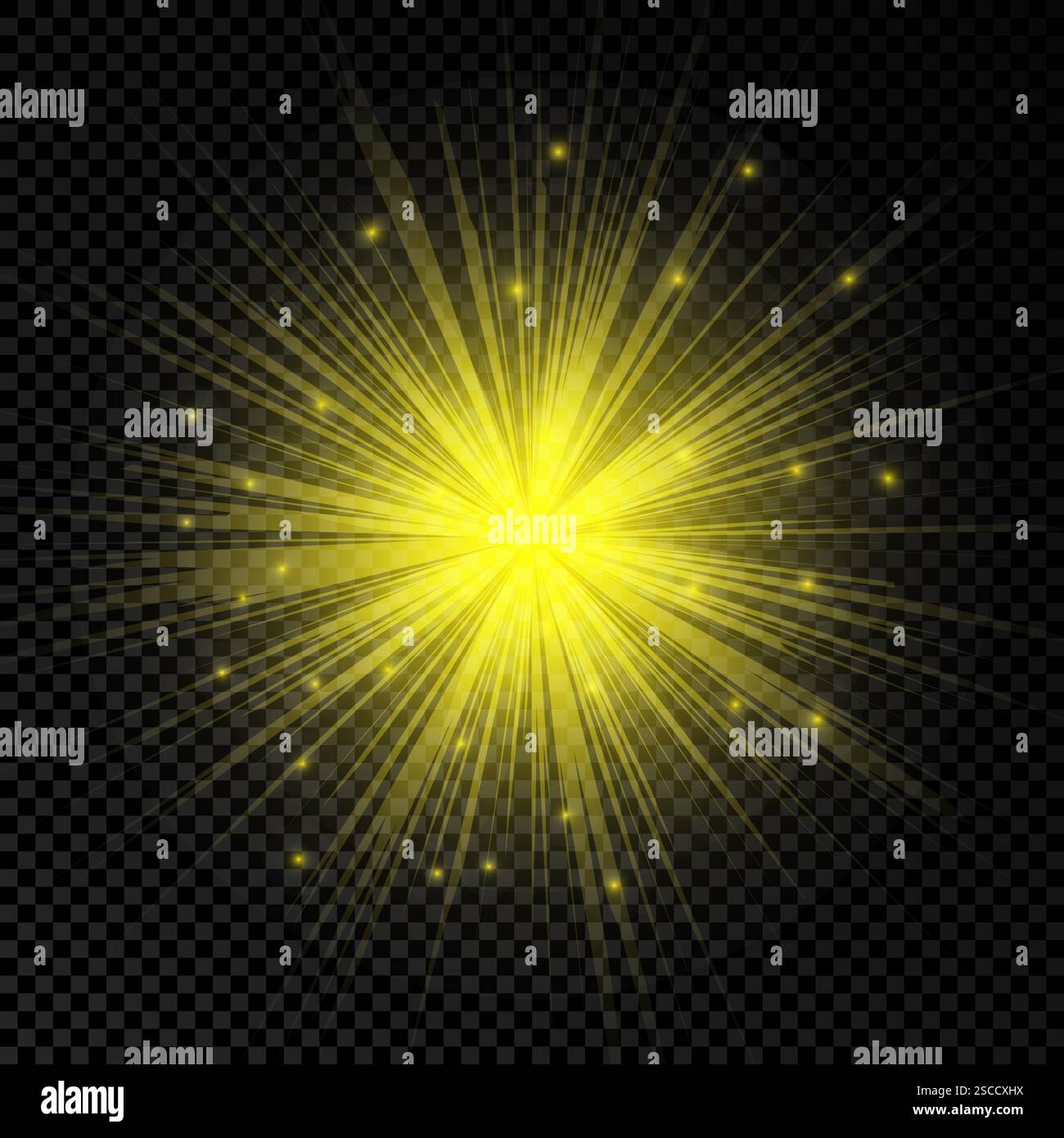 Lichteffekt von Linsenfackeln. Gelb leuchtende Lichter Sterneneffekte mit Funkeln auf transparentem Hintergrund. Vektorabbildung Stock Vektor Lichteffekt von Linsenfackeln. Gelb leuchtende Lichter Sterneneffekte mit Funkeln auf transparentem Hintergrund. Vektorabbildung Stock Vektor