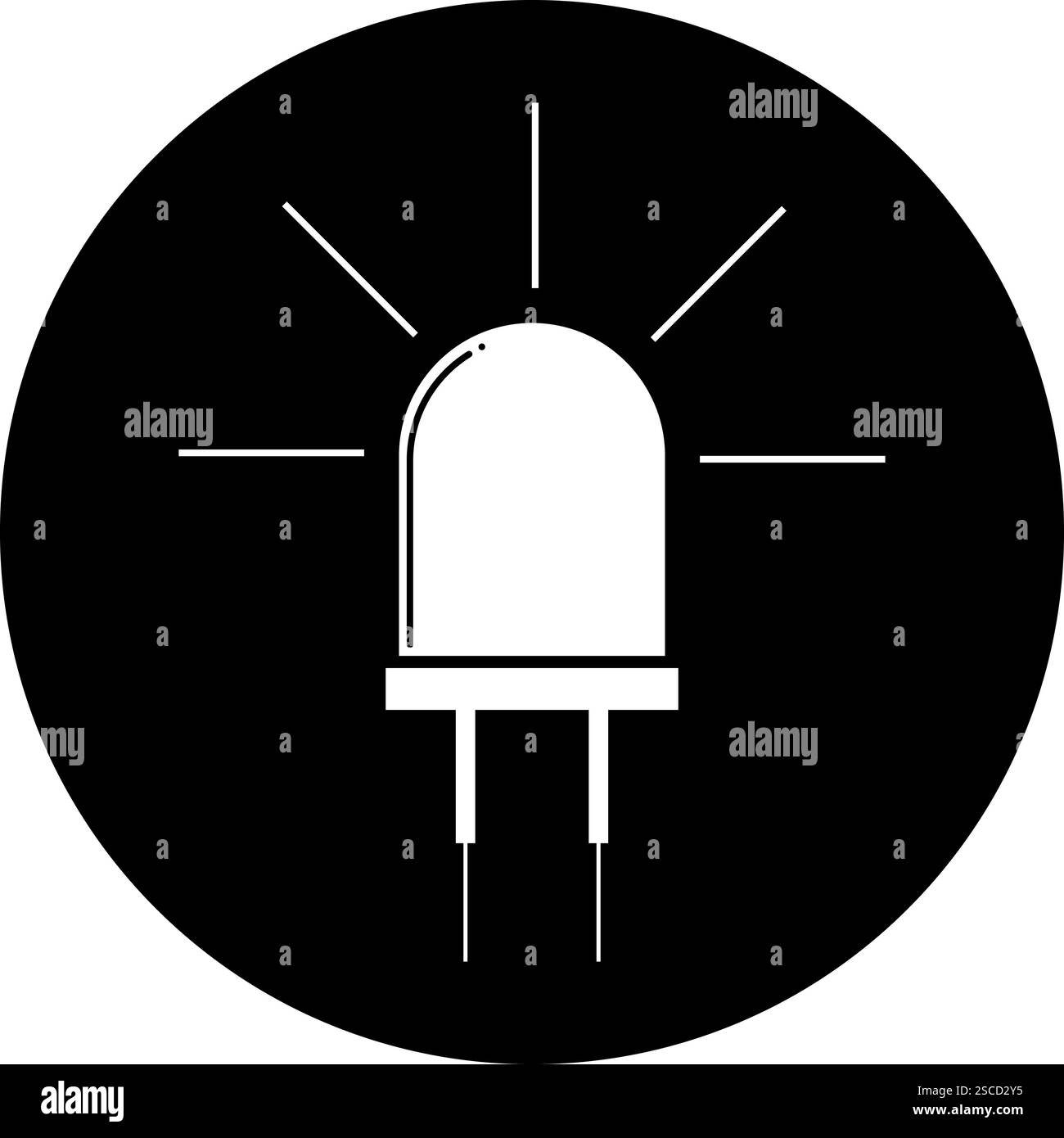 LED-Symbol. Elektrische Schilder und Symbole. Stock Vektor