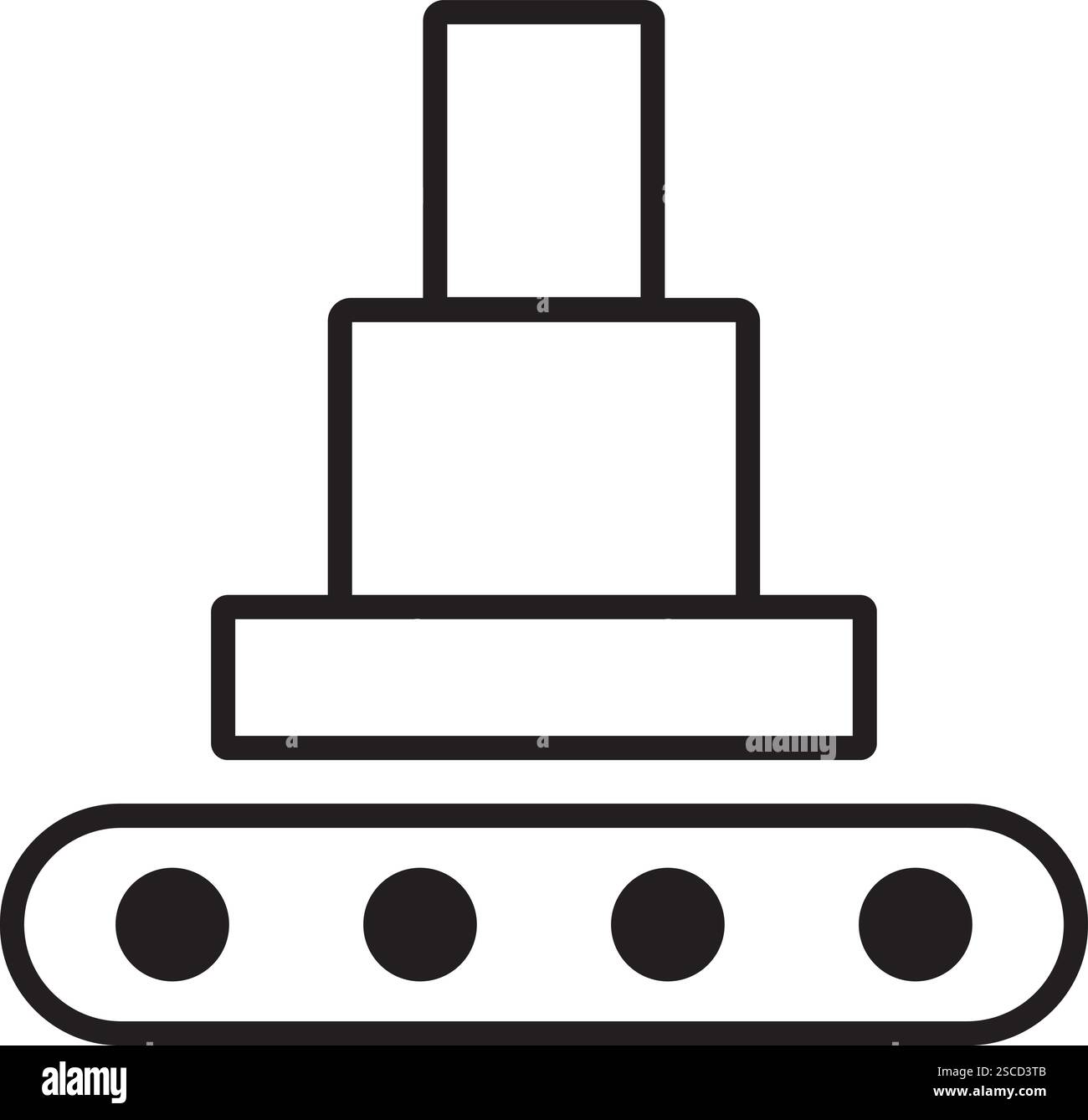 Automatisierung: Symbol für Maschinensymbol drücken. Gerätesymbole und -Zeichen. Stock Vektor