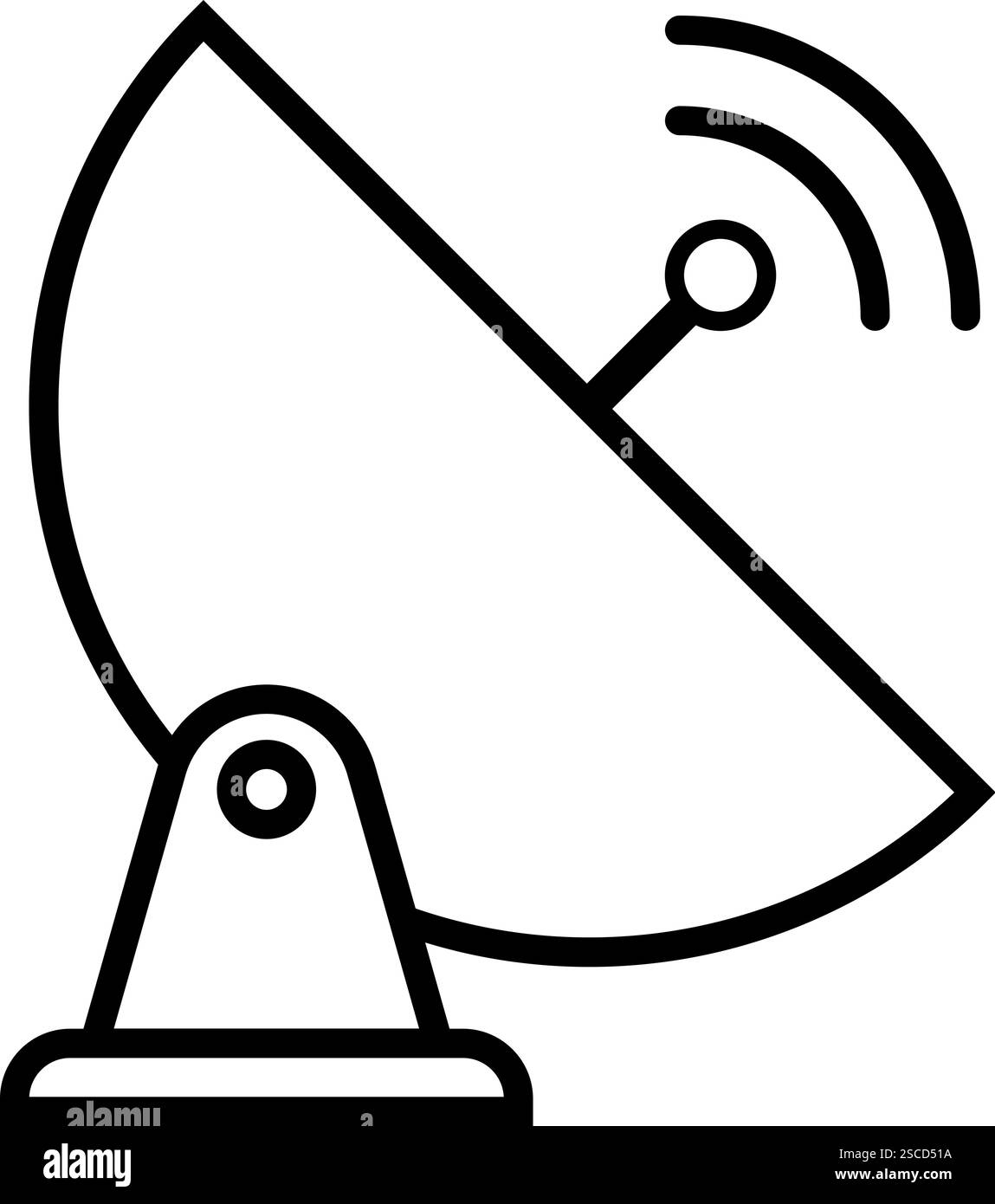 Symbol für Satellitenschüssel-Kommunikation. Netzwerkzeichen und -Symbole. Stock Vektor