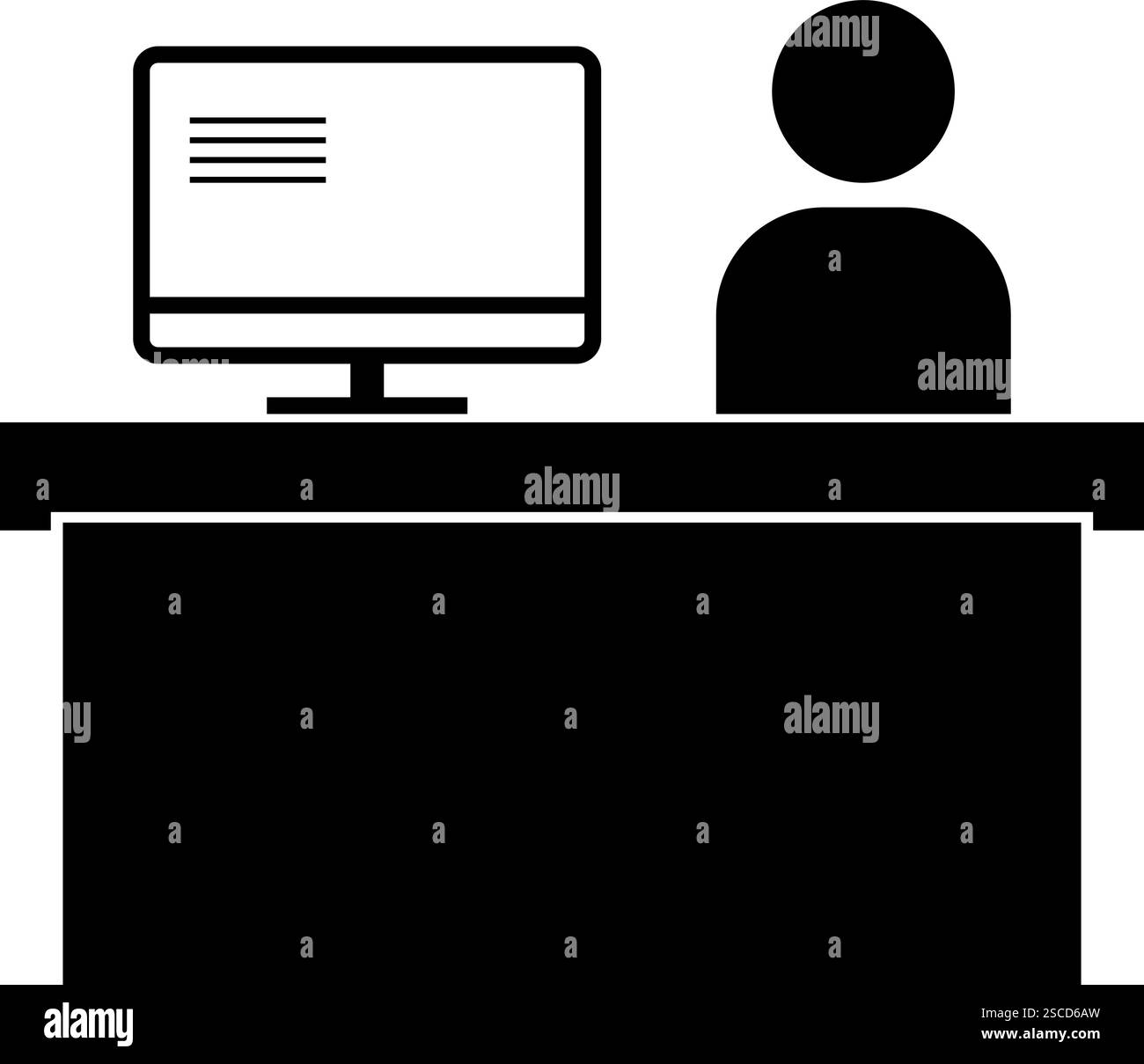 Empfangssymbol. Kundenservice-Desk. Geschäftszeichen und -Symbole. Stock Vektor