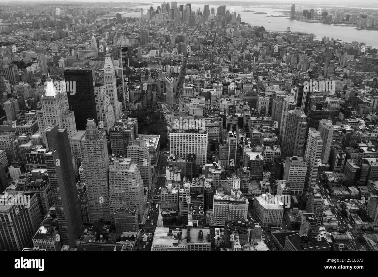 Blick auf Downtown, New York City, USA vom Empire State Building Stockfoto