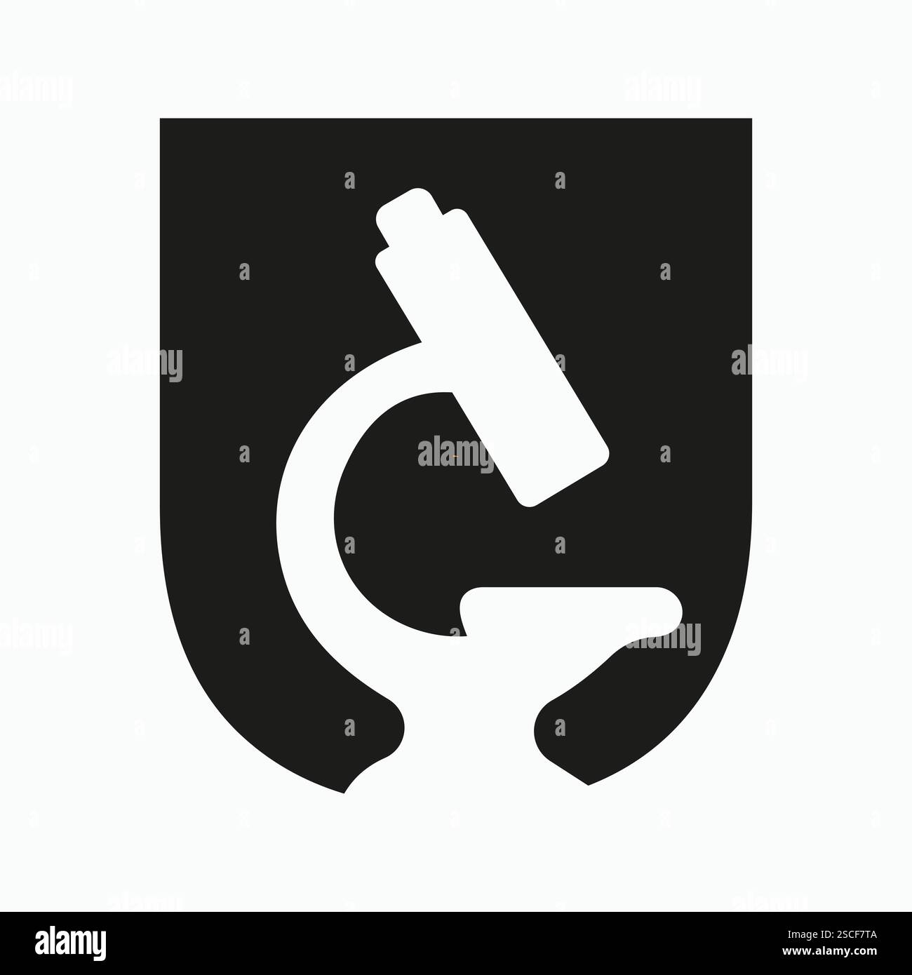 Buchstabe U Mikroskop Symbol für medizinisches Experiment Zeichen Stock Vektor