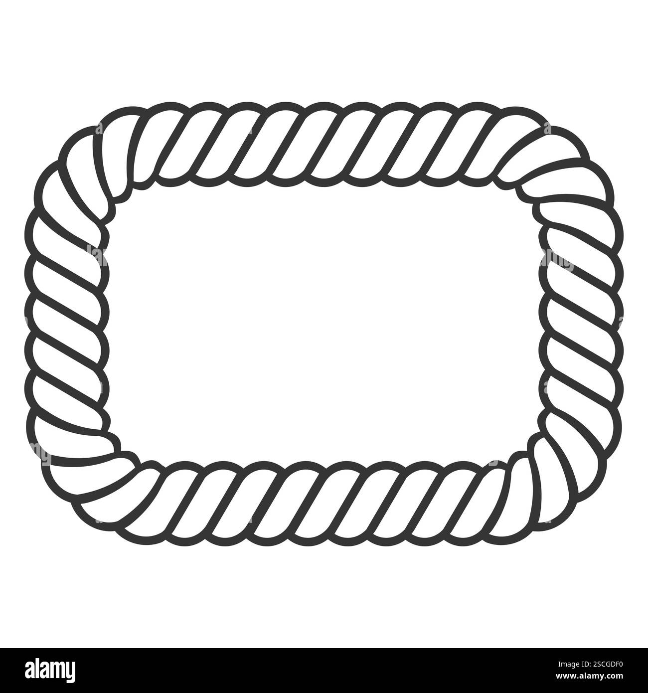 Rechteckiger Seilrahmen Rahmen Schnur Gewinde Kabel Garnrahmen Stock Vektor