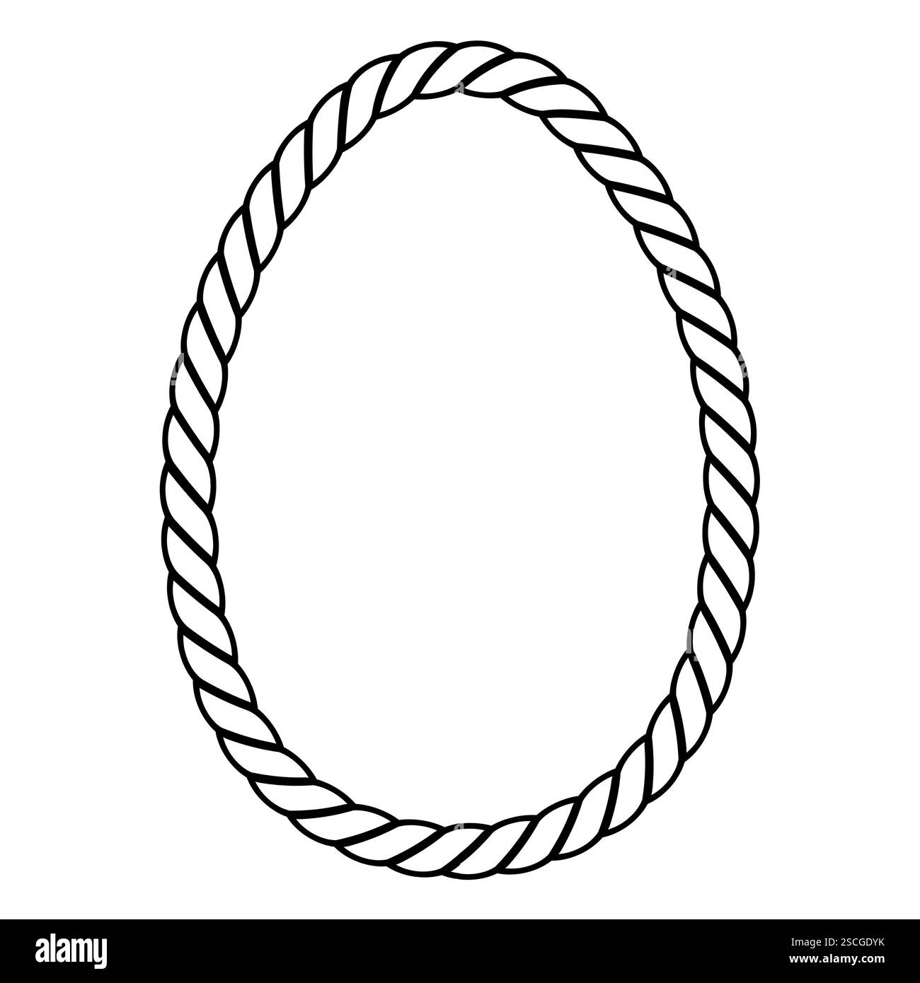 Eierlinien zeichnen Eierkonturen Formen einen Seilrahmen Stock Vektor