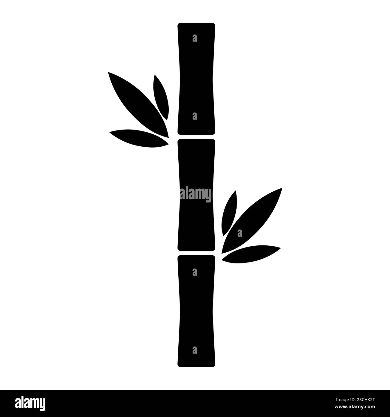 Bambusblatt-Ikone, tropische Natur-Symbol-Design, Web-Zeichen-Vektor-Illustration. Stock Vektor