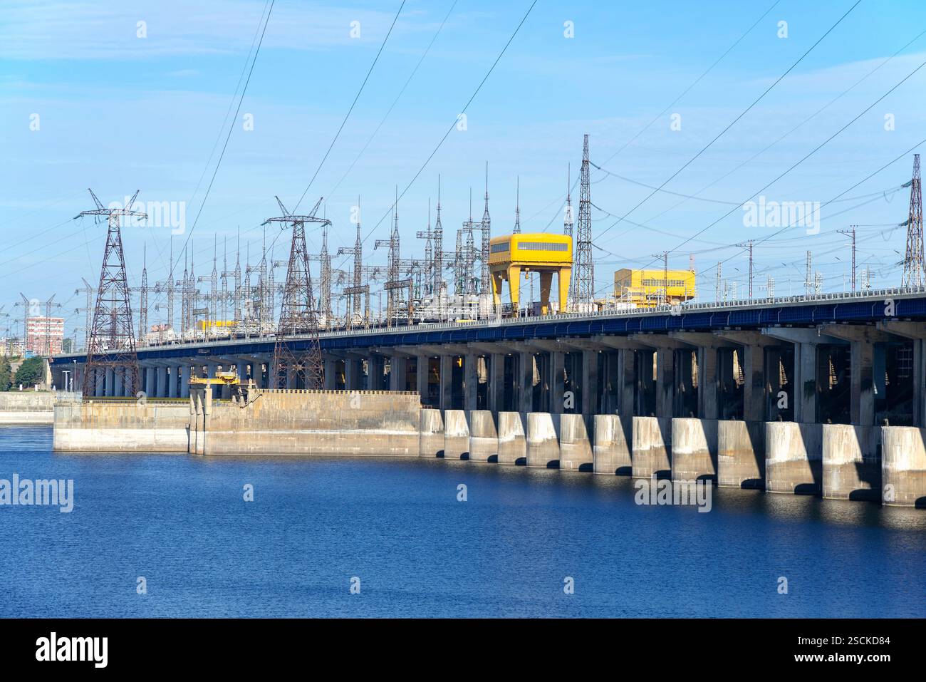 Wolgograd. Blick auf das Wasserkraftwerk Wolga. Russland Stockfoto