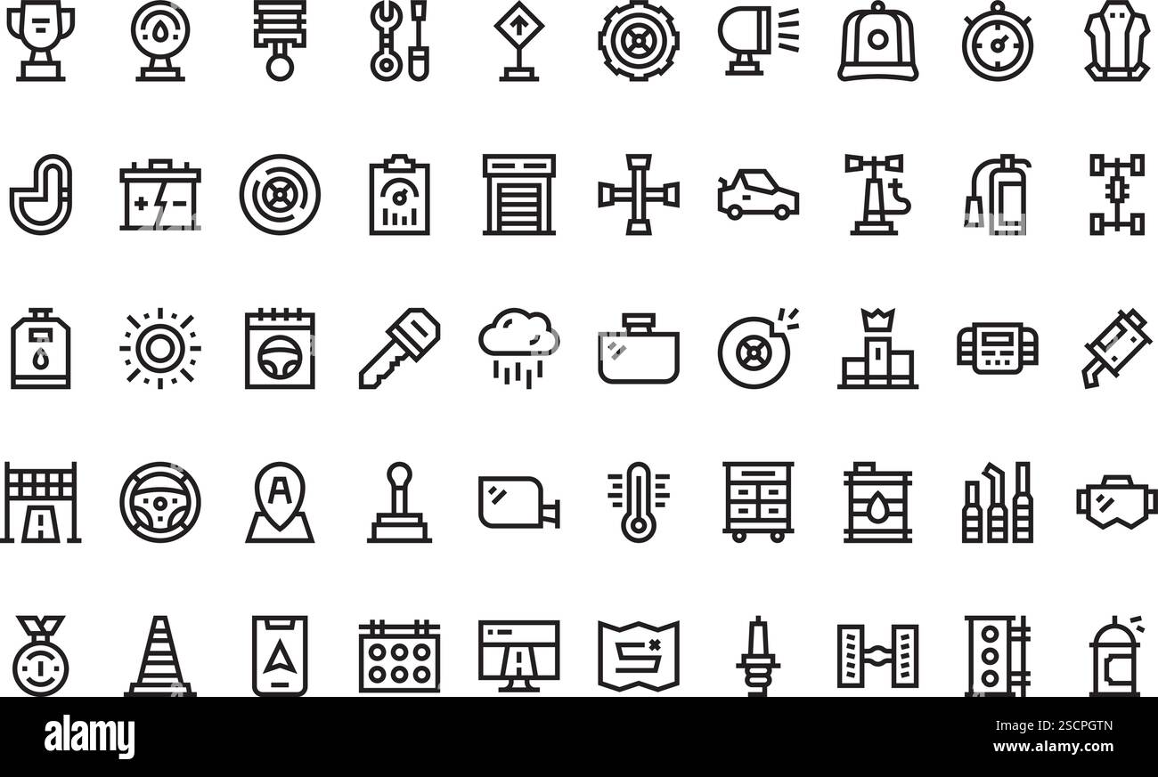 Hochwertige Sammlung von Vektorsymbolen mit editierbarer Kontur. Ideal für professionelle und kreative Projekte Stock Vektor