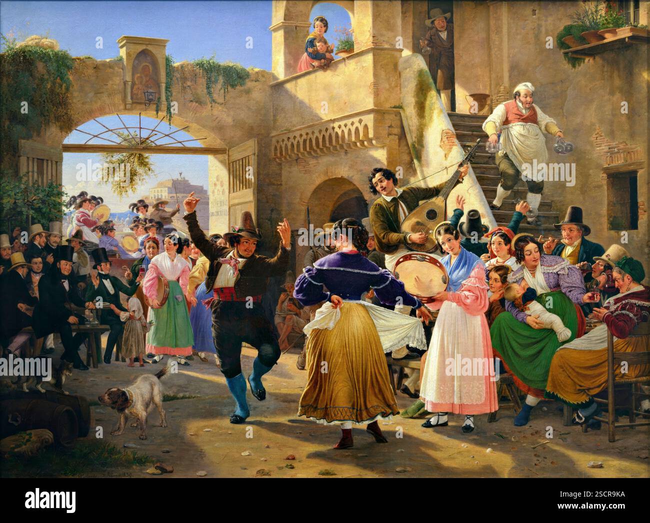 Die Römer versammelten sich zur Heiterkeit in einer Osteria, 1839. Stockfoto