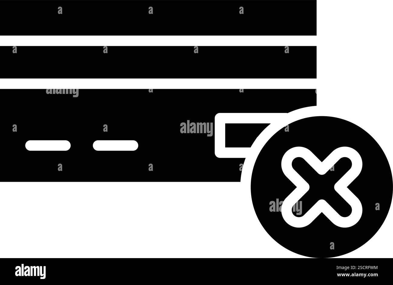 Vektorsymbol für nicht erfolgreiche Zahlung Stock Vektor